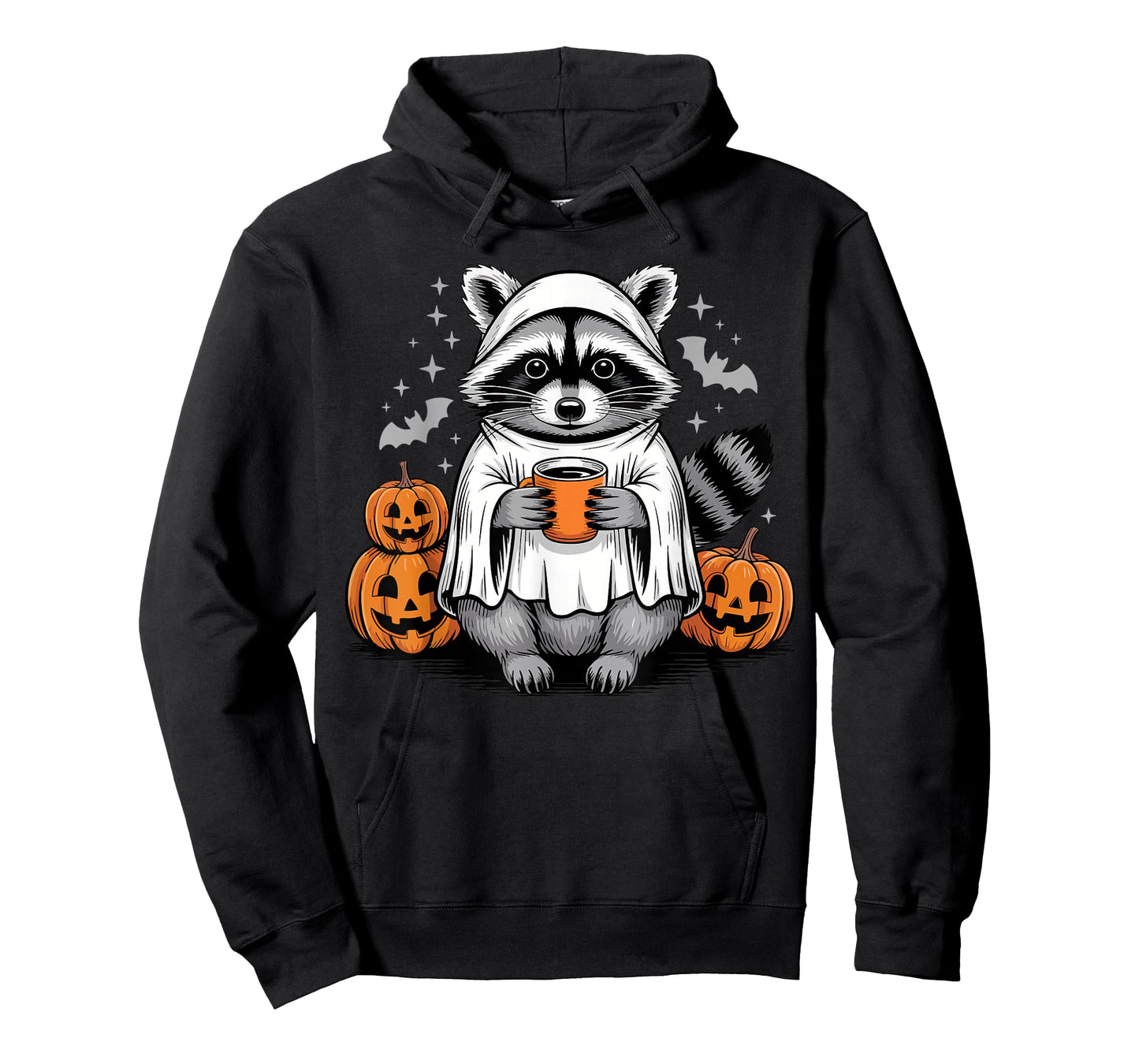 Cute Ghost Pumpkin Halloween Raccoon Costume Raccoon Lovers T-Shirt