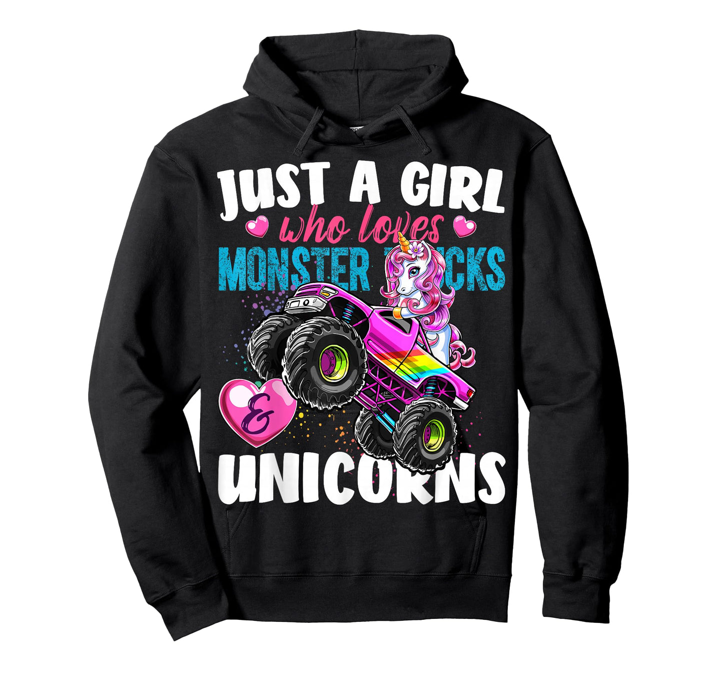 Just a Girl Who Loves Monster Trucks and Unicorns Gift Girls T-Shirt