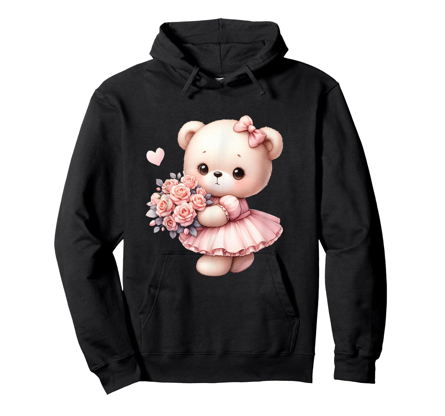 Coquette Teddy Bear Bow Simple Pink Cute Girl Graphic Tee T-Shirt