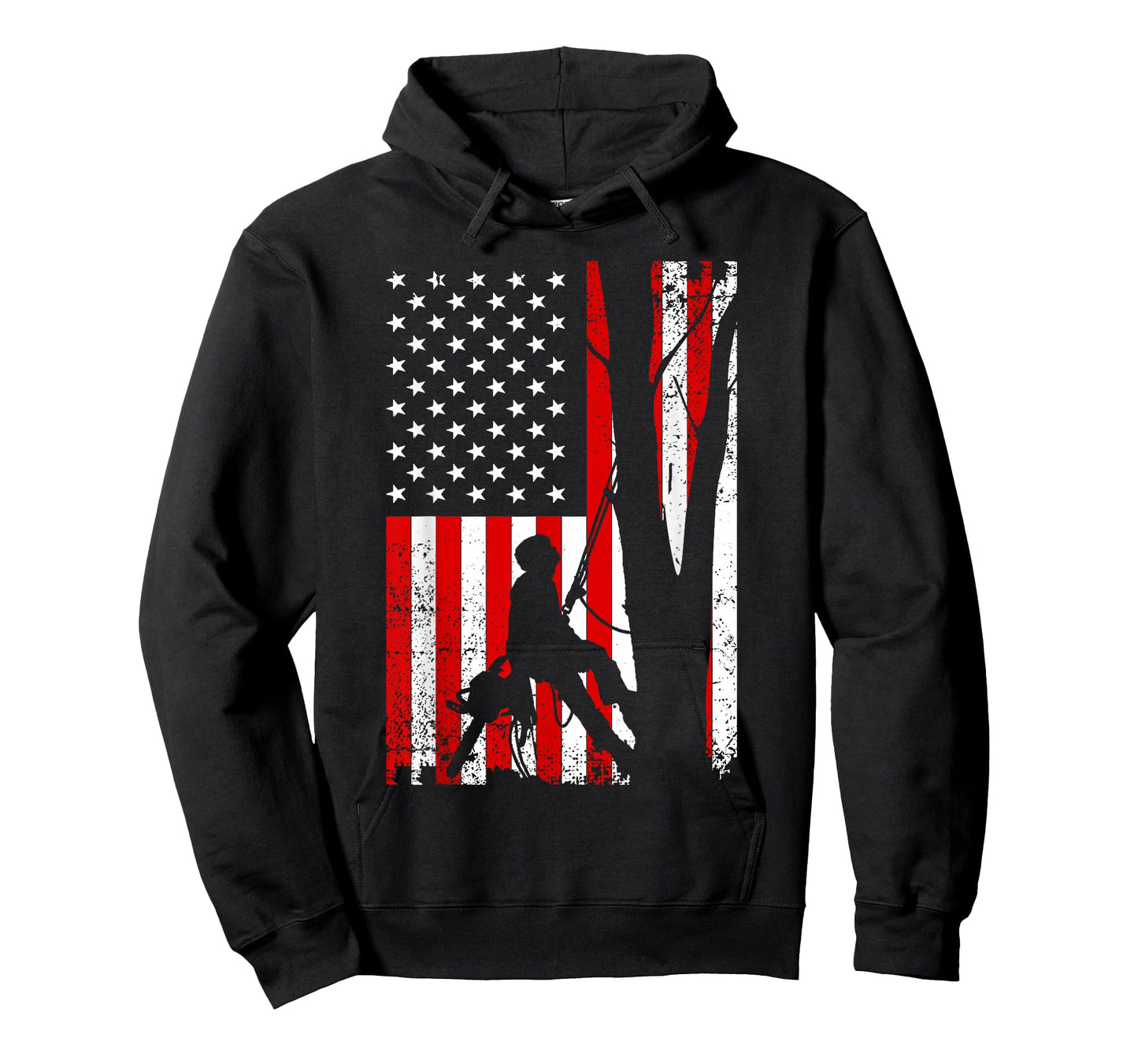 Funny American Flag Arborist Gift for Men Cool Tree Lover T-Shirt