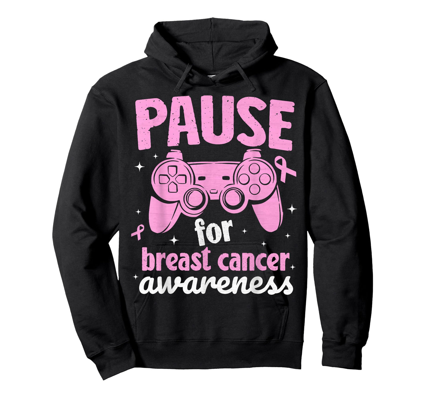 Pause For Breast Cancer Awareness Boys Gaming Kids Gamer T-Shirt