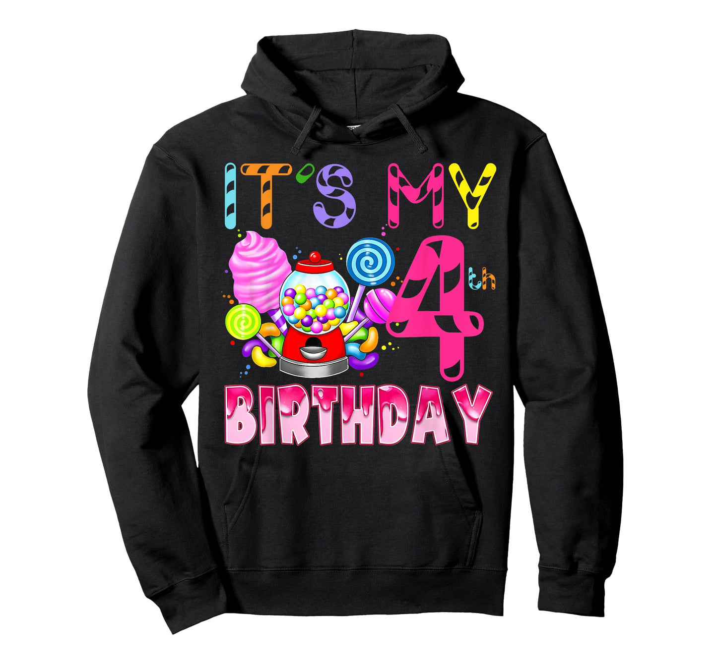 Its My 4th Birthday Candy Candyland Birthday Girl 4 Year Old T-Shirt