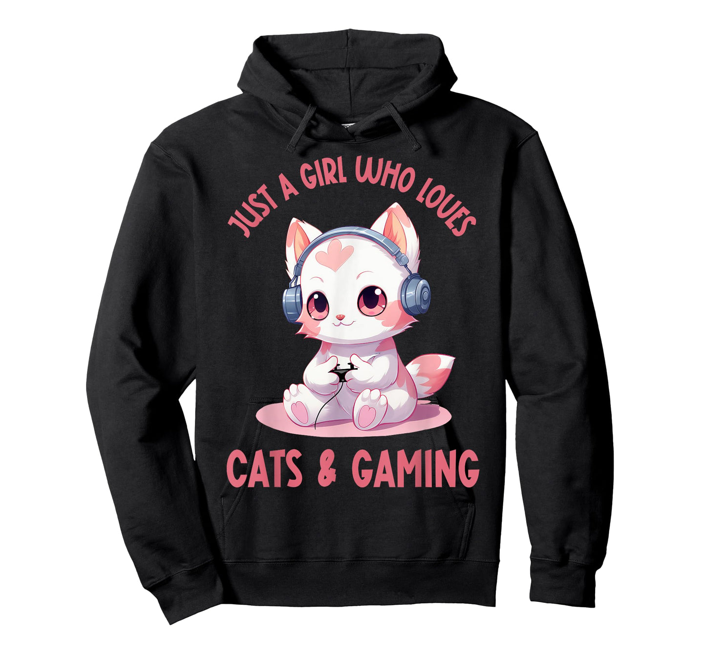 Just a Girl Who Loves Cats and Gaming Cute Kawaii Kitten T-Shirt