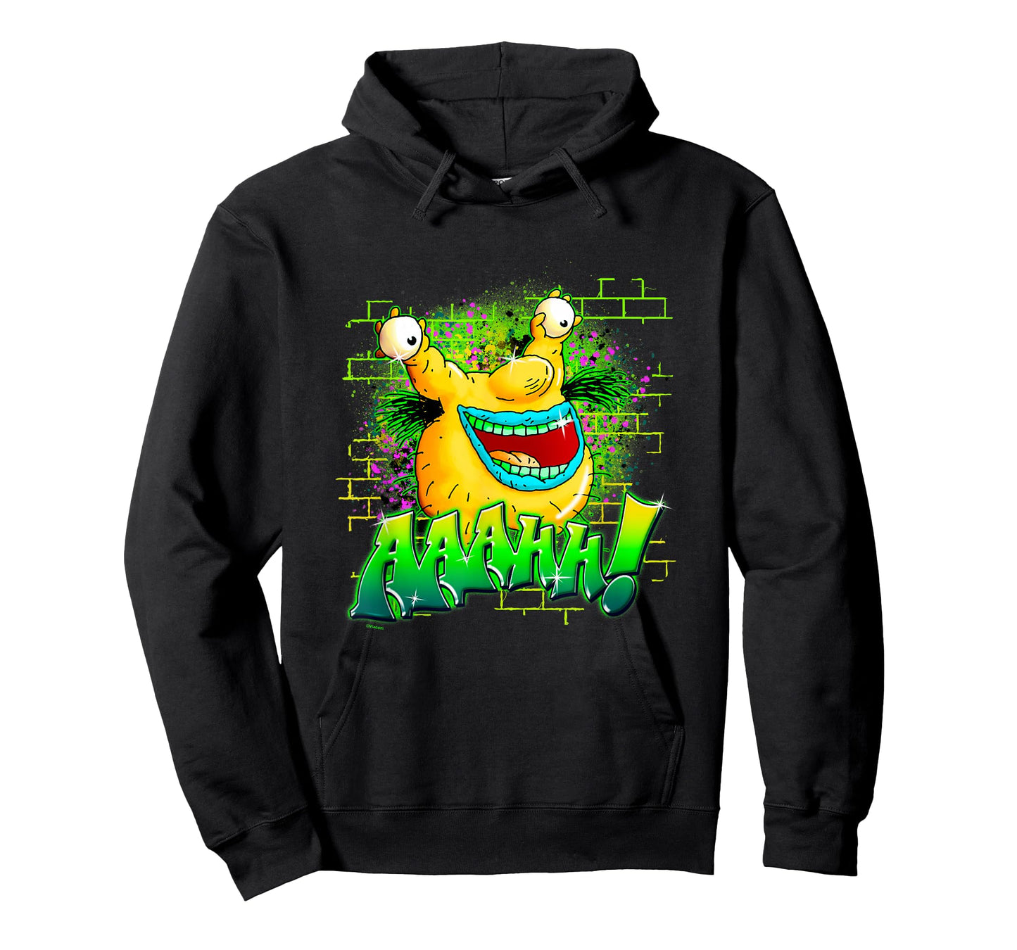 Aaahh!!! Real Monsters Krumm Neon Brick Wall Vintage Badge T-Shirt