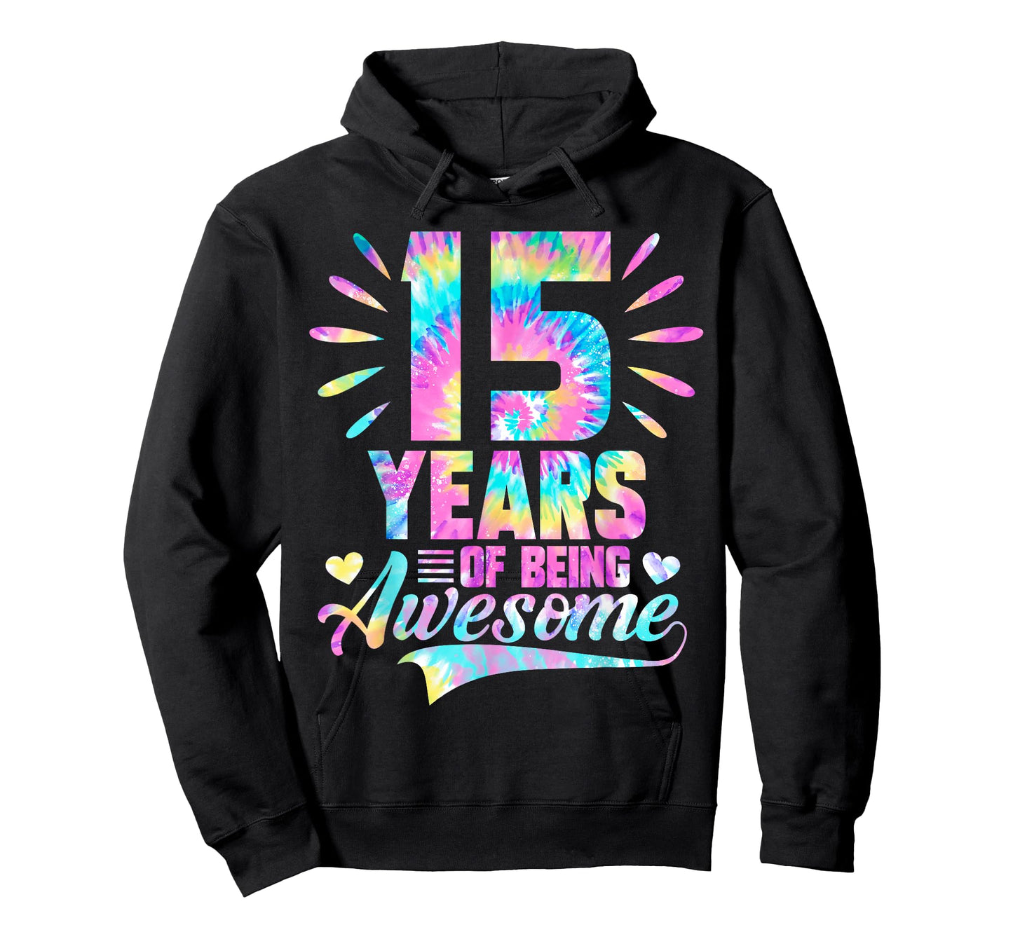 15th Birthday Gift Idea Tie-Dye 15 Year Of Being Awesome T-Shirt