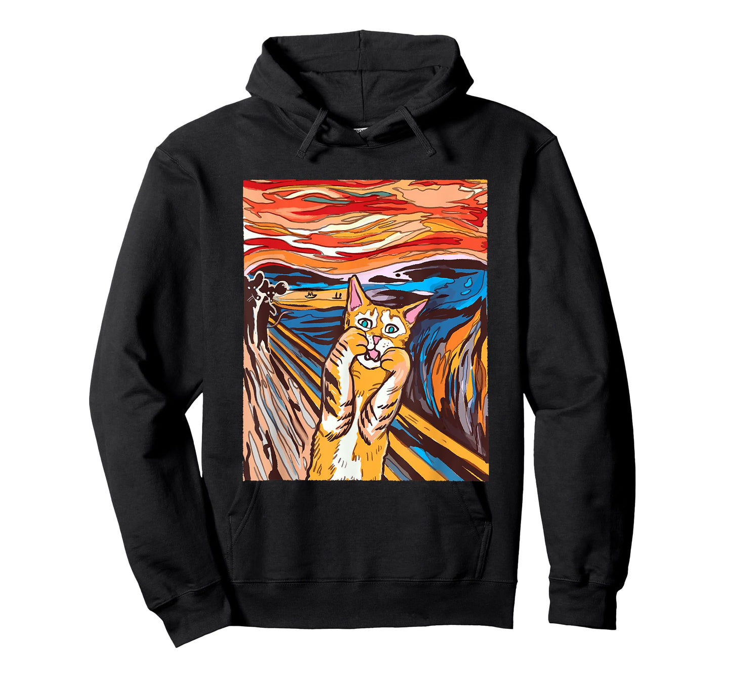 Funny Tabby Cat Painting The Scream of Munch Parody T-Shirt for Men Women Kids