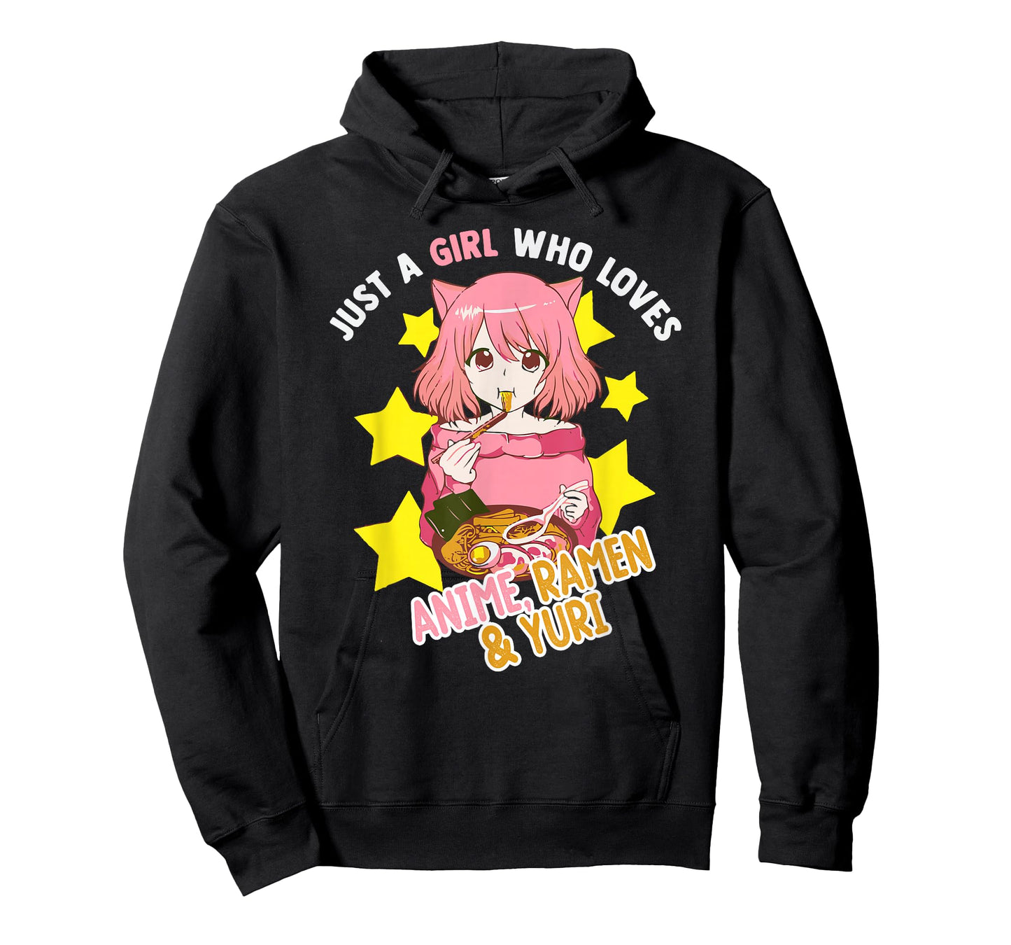 Just A Girl Who Loves Anime Ramen Yuri Lesbian Otaku Weeb T-Shirt