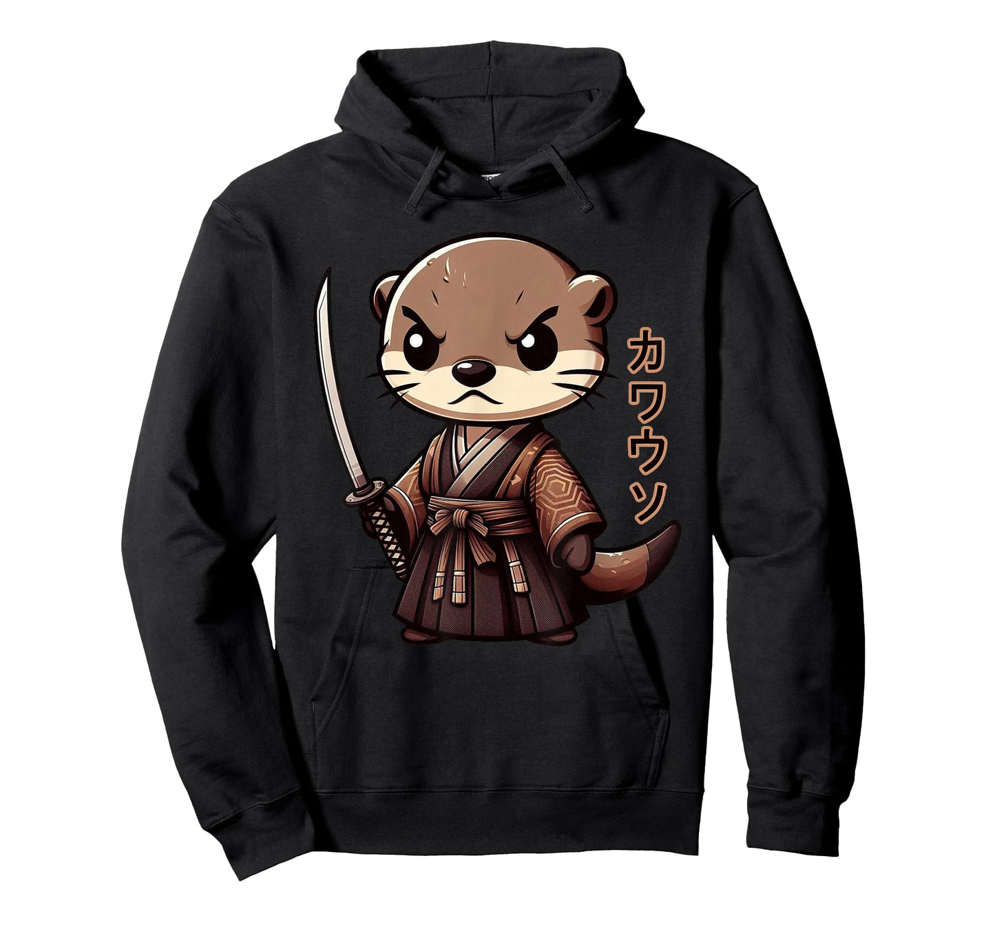 Japanese Samurai Otter Kawaii Art Otaku Japanese Ninja Kanji T-Shirt