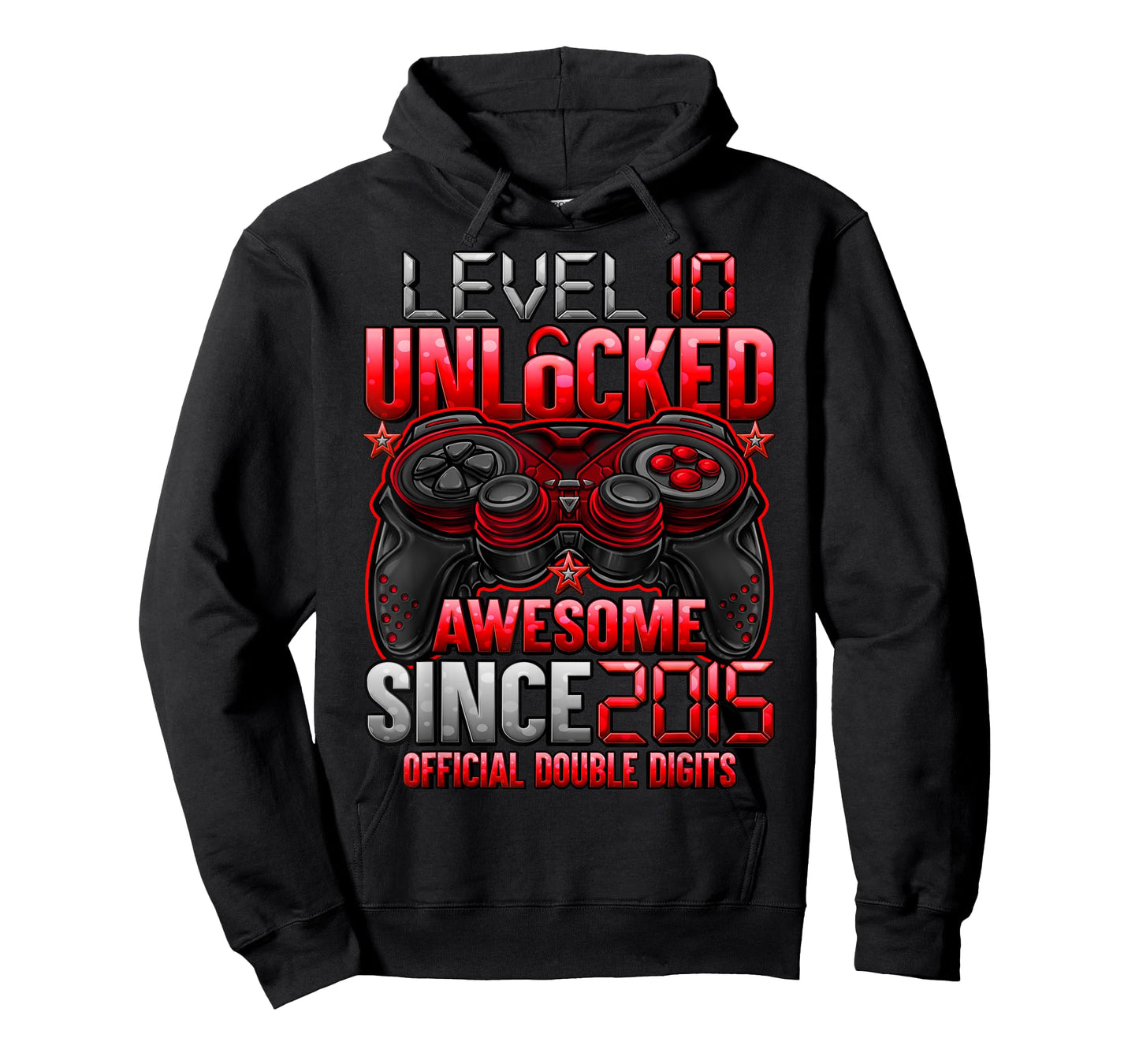 Official Double Digits Level 10 Unlocked 10th Birthday Boy T-Shirt