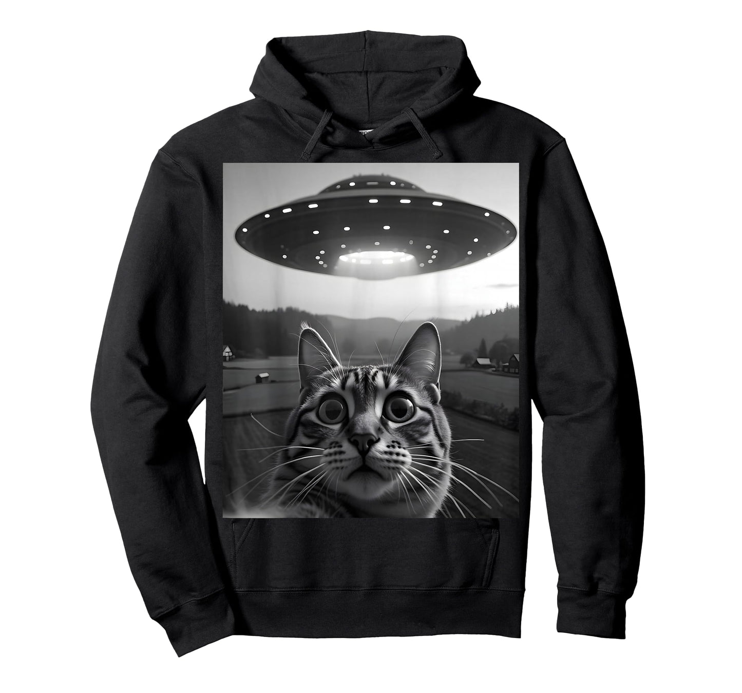 Cat Selfie With Alien UFO Funny Cat T-Shirt