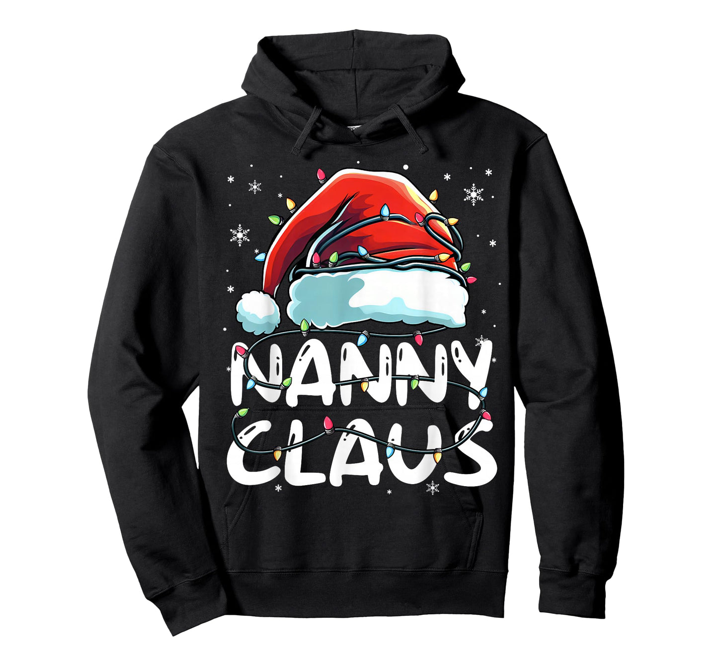 Nanny Claus Christmas Lights Matching Family Xmas Pajama T-Shirt