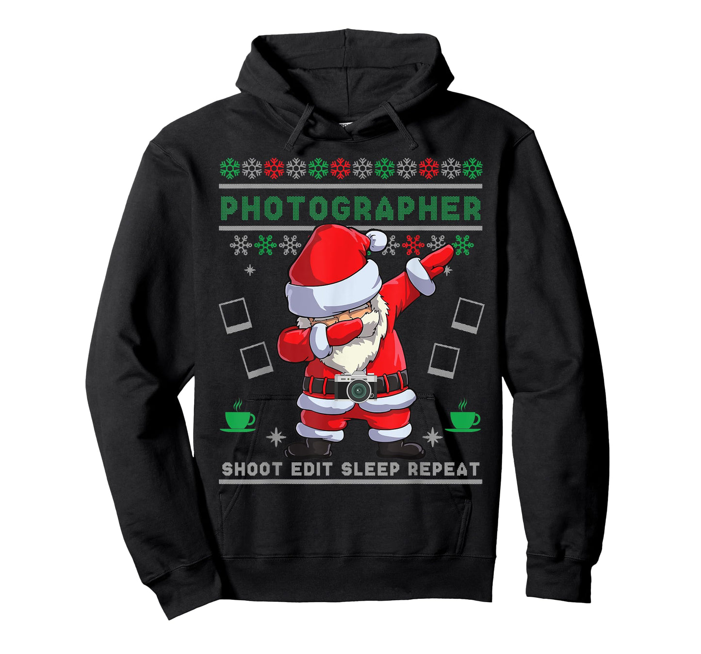 Dabbing Santa Photographer Christmas Ugly Sweater Camera T-Shirt