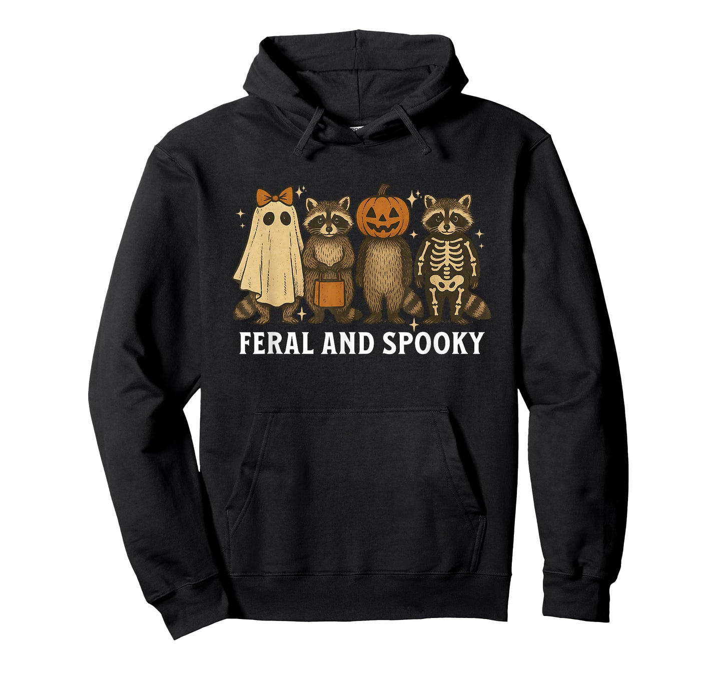 Spooky and Feral Raccoon Halloween Costume Trick Or Treat T-Shirt
