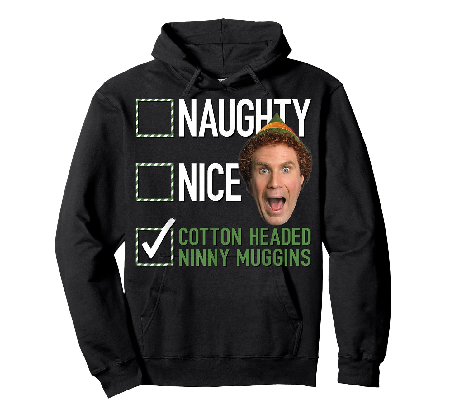 Elf Naughty Nice Cotton Headed Ninny Muggins T-Shirt