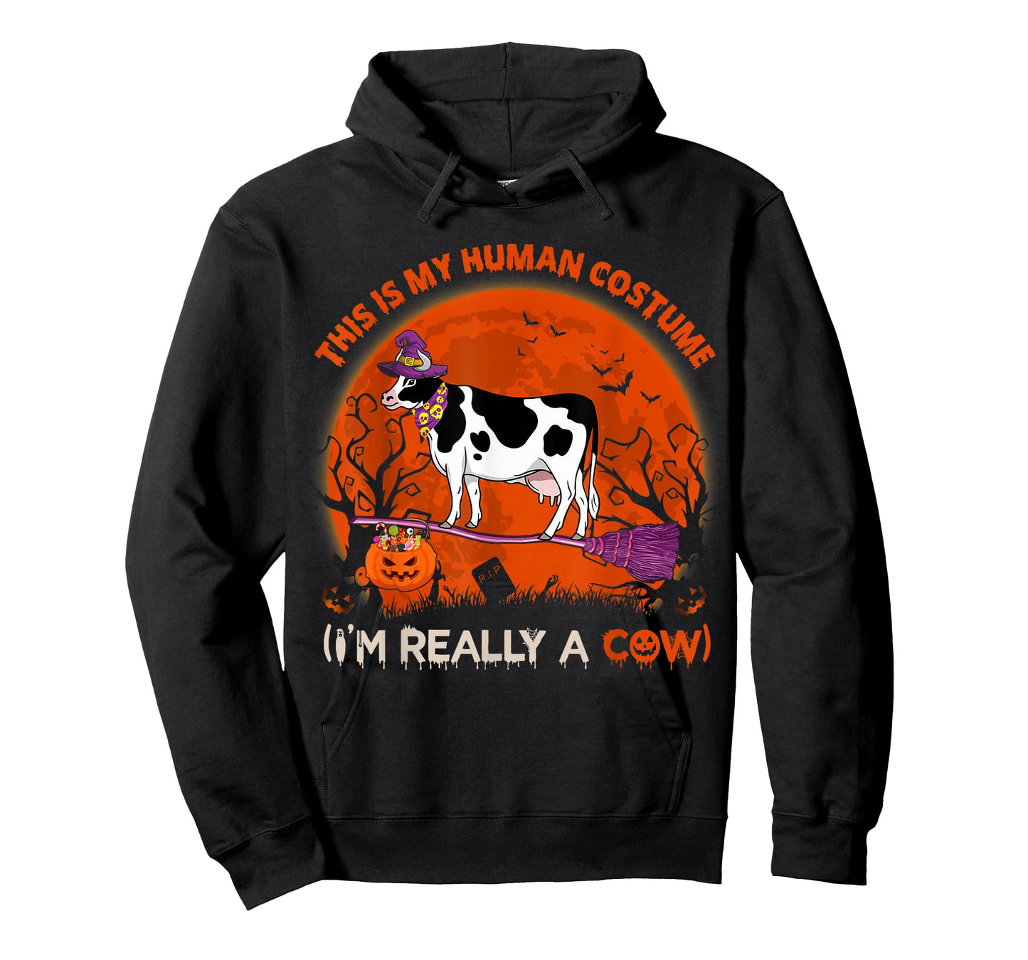 This Is My Human Costume I'm Really A Cow Halloween Farmer T-Shirt
