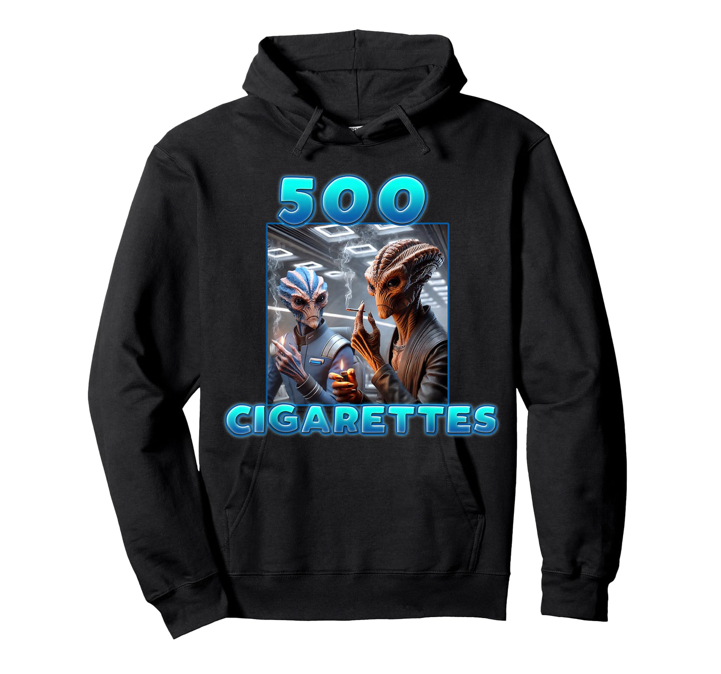 500 Cigarettes Aliens Smoking Funny Meme T-Shirt