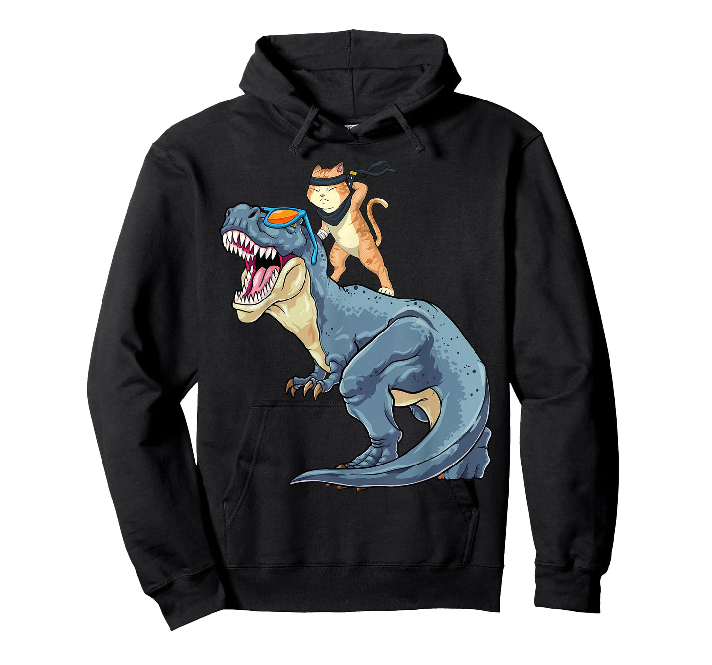 Samurai Cat Shirt - Retro Ninja Japanese Cat Dinosaur T-Rex T-Shirt