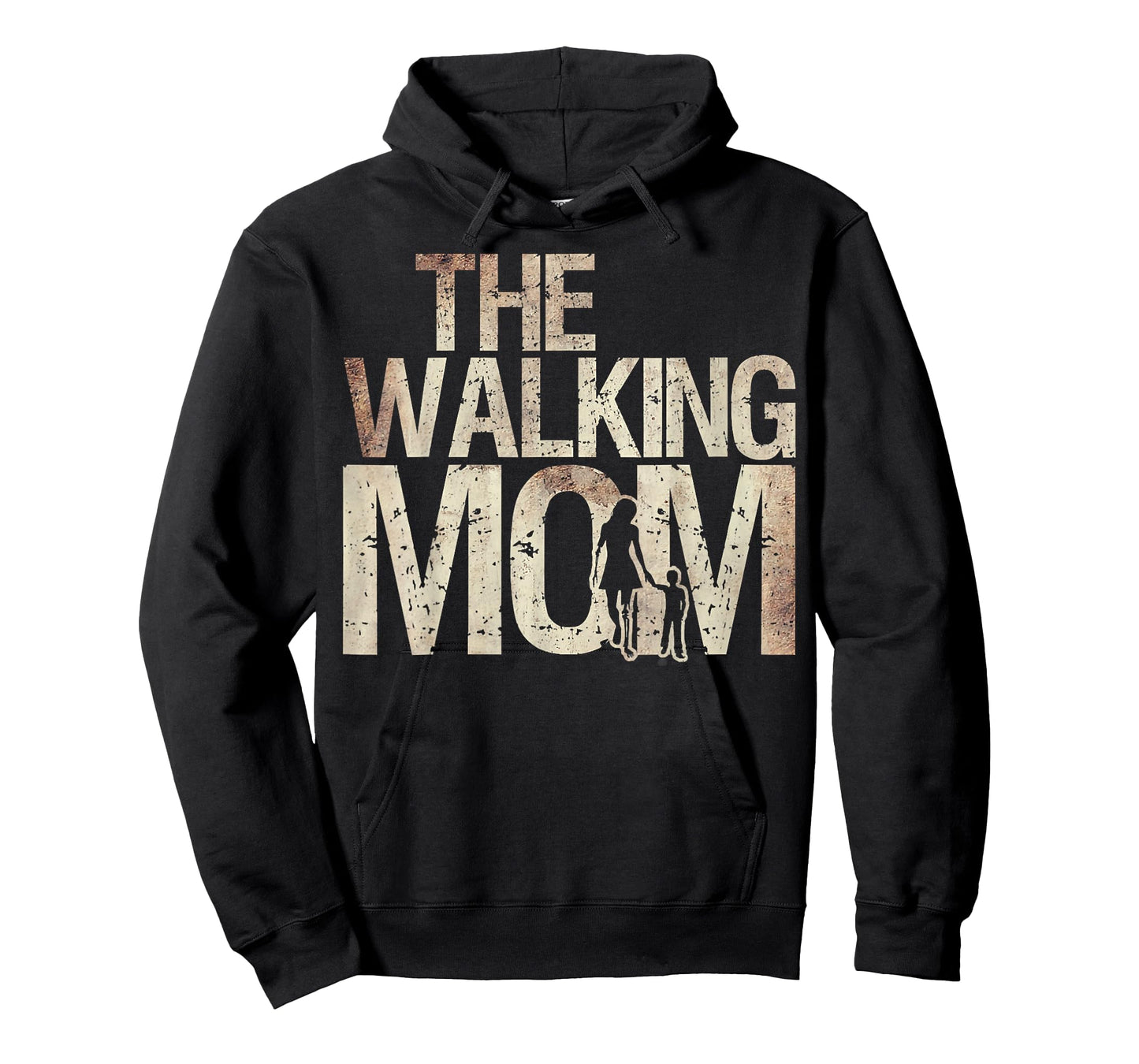 Womens Walking Mom Zombie Woman And Kid Mother's Day tee T-Shirt