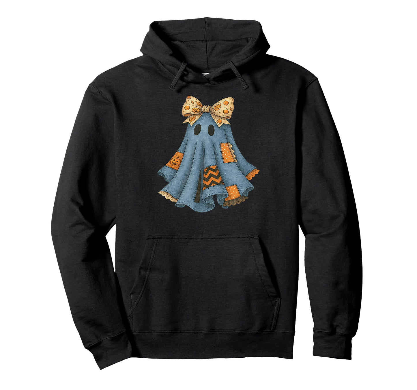 Girls Coquette Ghost Halloween Plaid Ghost Patchwork Ghost T-Shirt