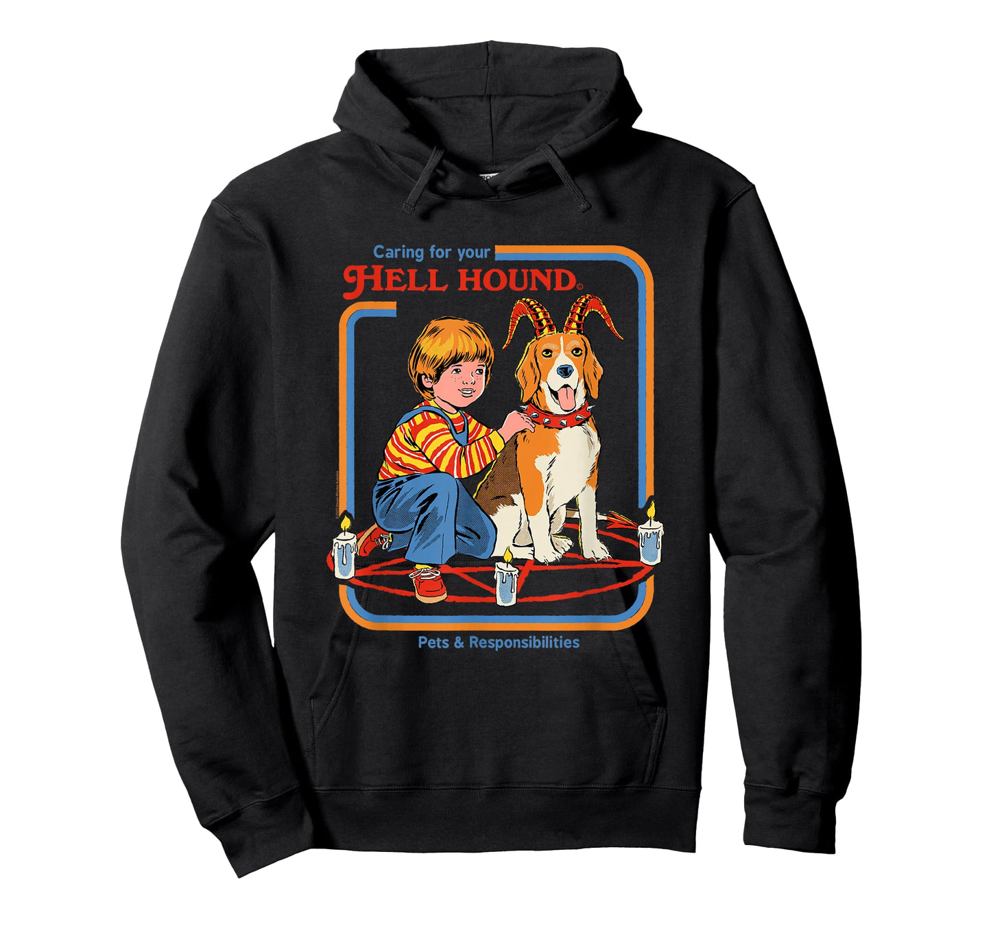 Steven Rhodes Caring for Your Hell Hound Retro Dark Humor T-Shirt