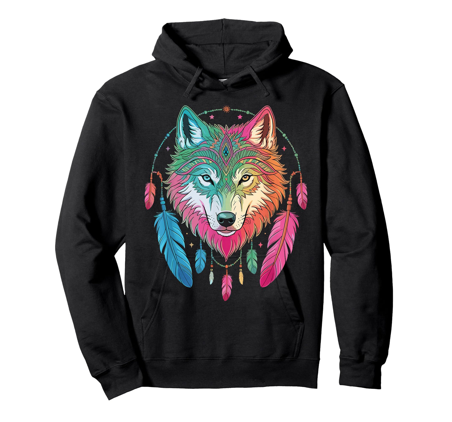 Wolf Native American Tribe, Feather Wolf Indian Pride T-Shirt