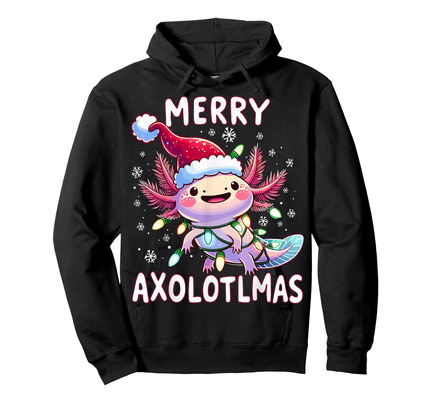 Merry Christmas Axolotl Lights Axolotlmas Tree Xmas T-Shirt
