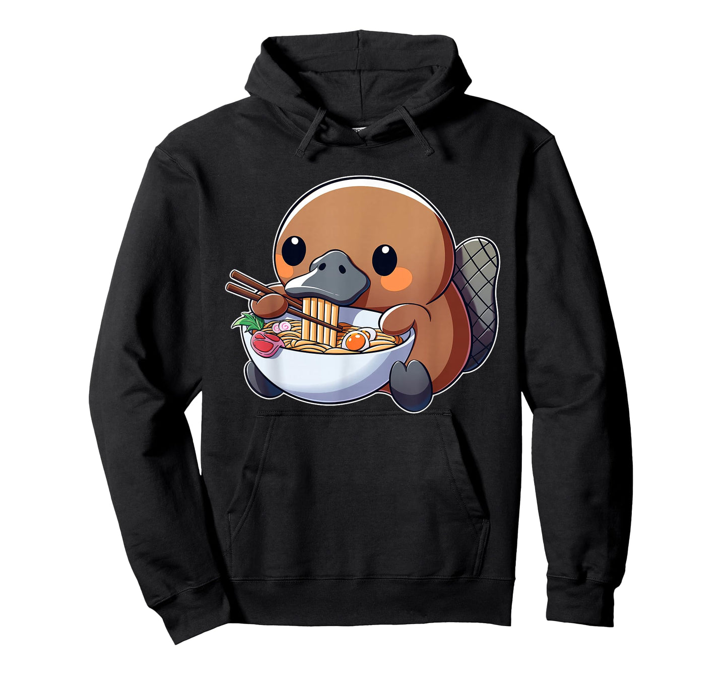 Cute Platypus Ramen Anime Kawaii Japanese Eating Noodle Kids T-Shirt