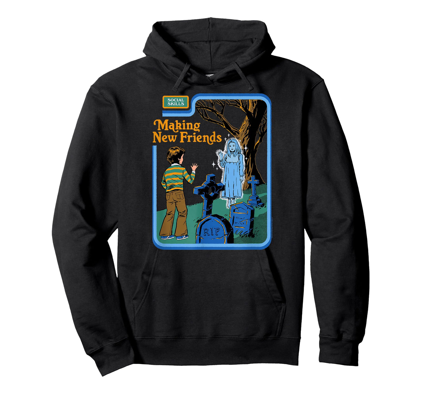 Steven Rhodes Making New Friends Ghost Retro Dark Humor T-Shirt
