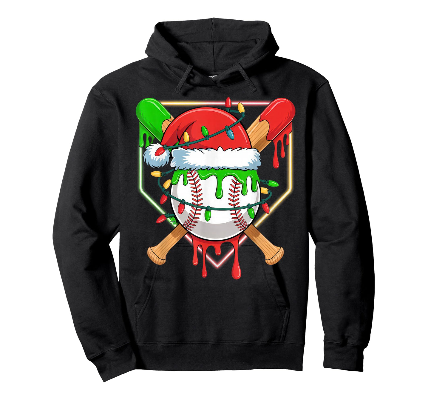 Baseball Christmas Tree Light Xmas Baseball Boys Kids T-Shirt