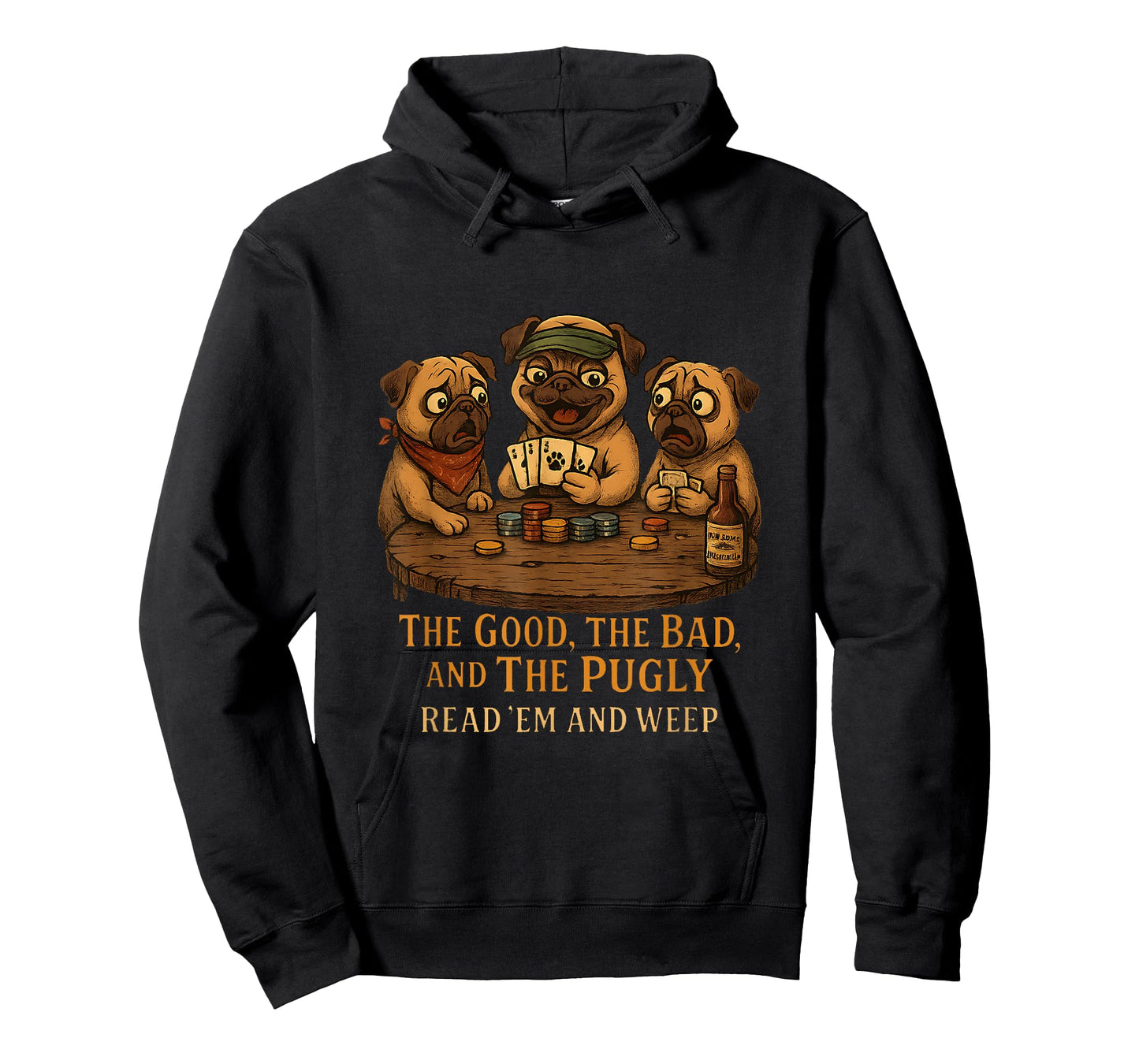Cowboy Pug Funny Western Outfit Pug Cowboy Dog Costume Poker T-Shirt