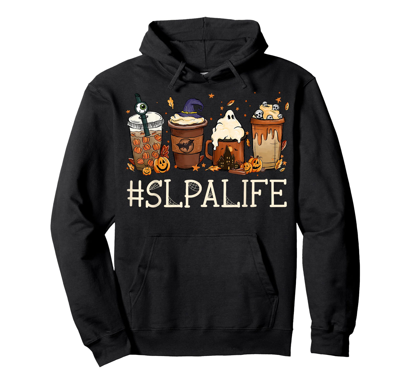 SLPA Horror Fall Coffee Spooky Halloween Pumpkin Autumn T-Shirt