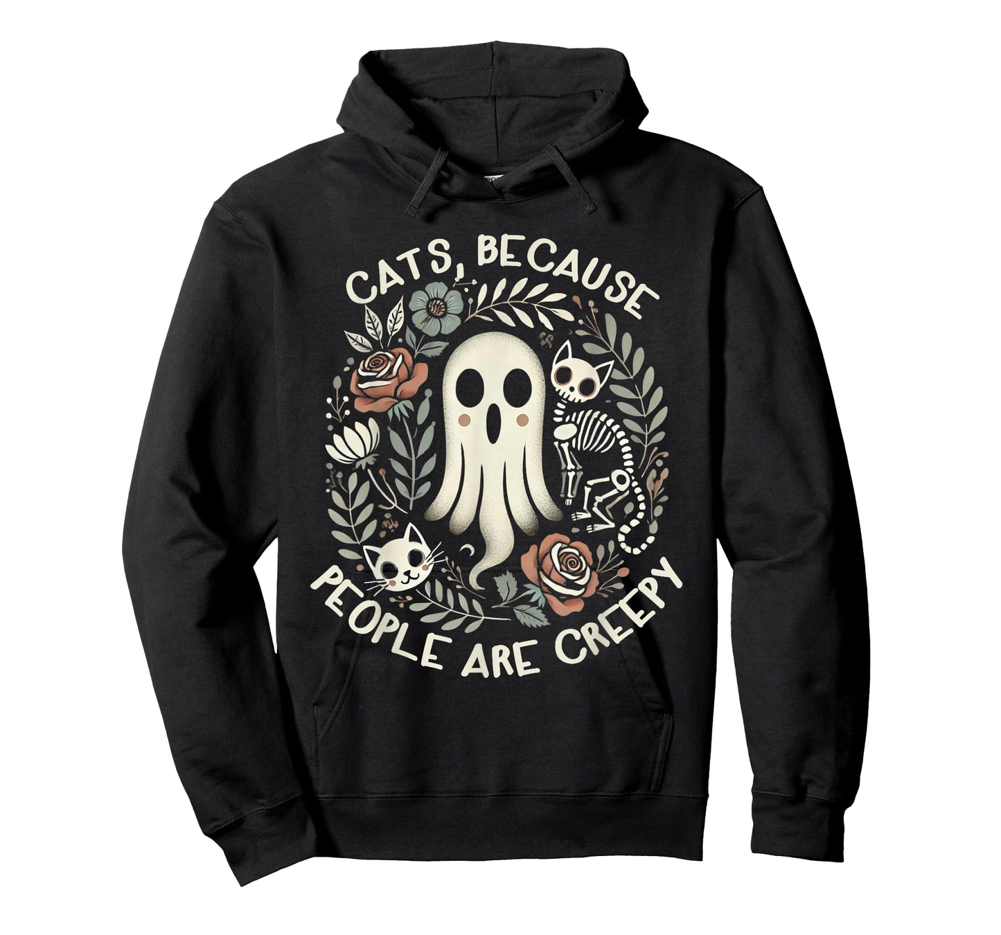Retro Cats Because People Are Creepy Shirt Halloween T-Shirt