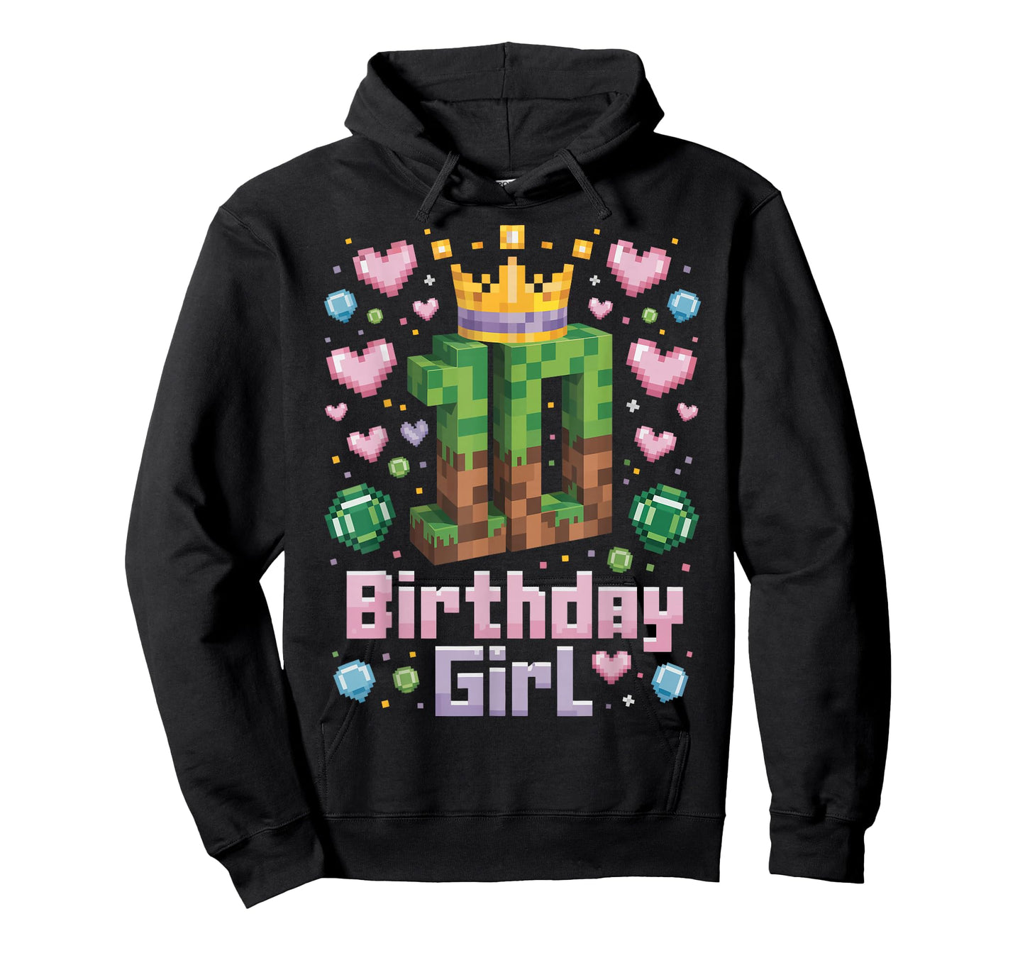 10th Birthday Girl Shirt Gaming Pixel Party 10 Year Old T-Shirt