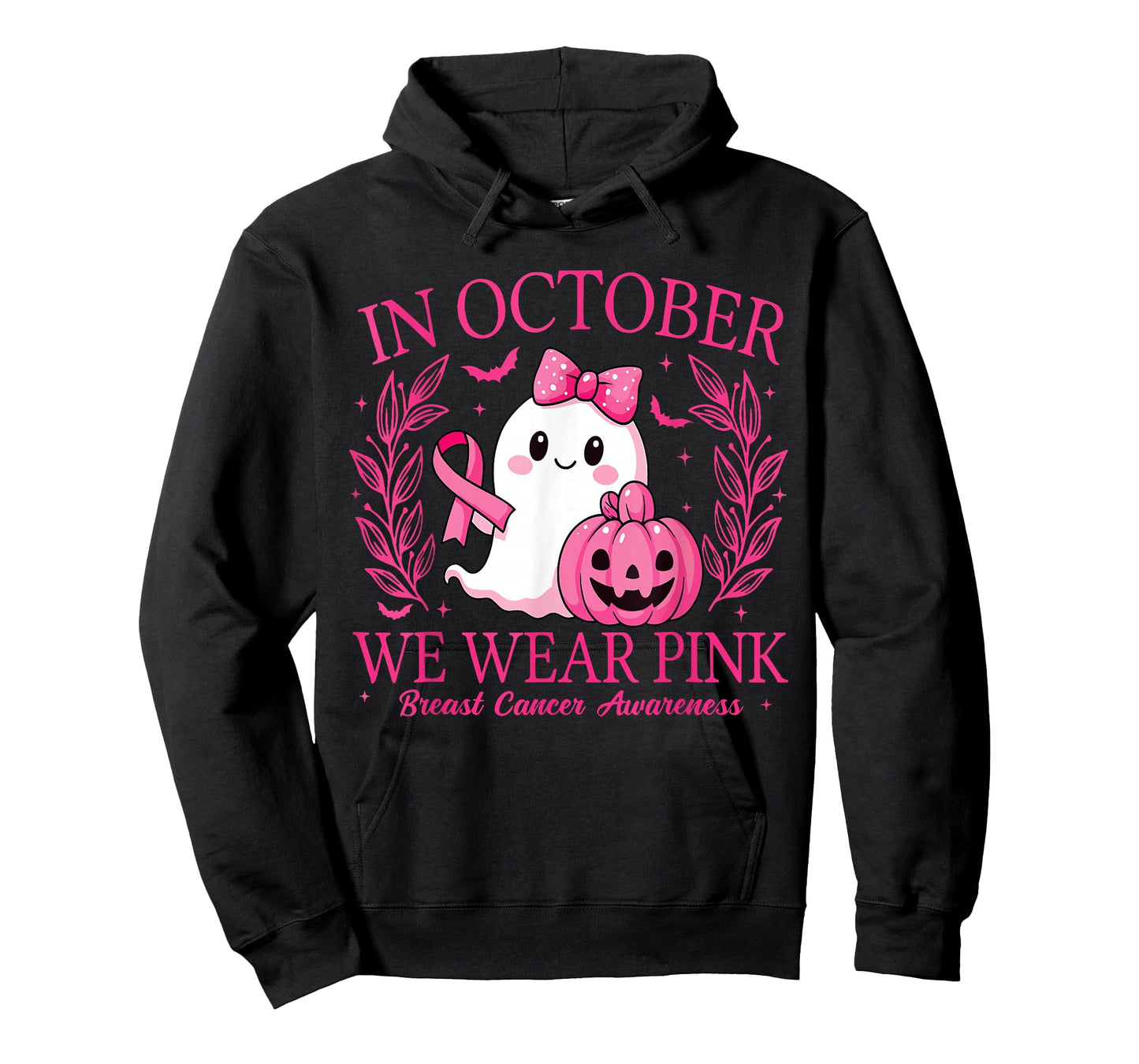in October We Wear Pink Breast Cancer Awareness Halloween T-Shirt