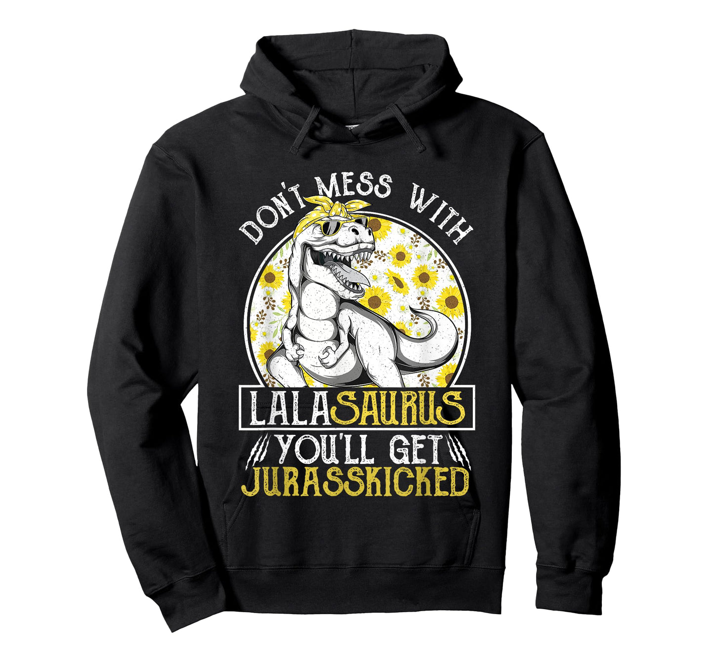 Lala Saurus Jurasskicked Sunflower T Shirt, Grandma T Rex T-Shirt