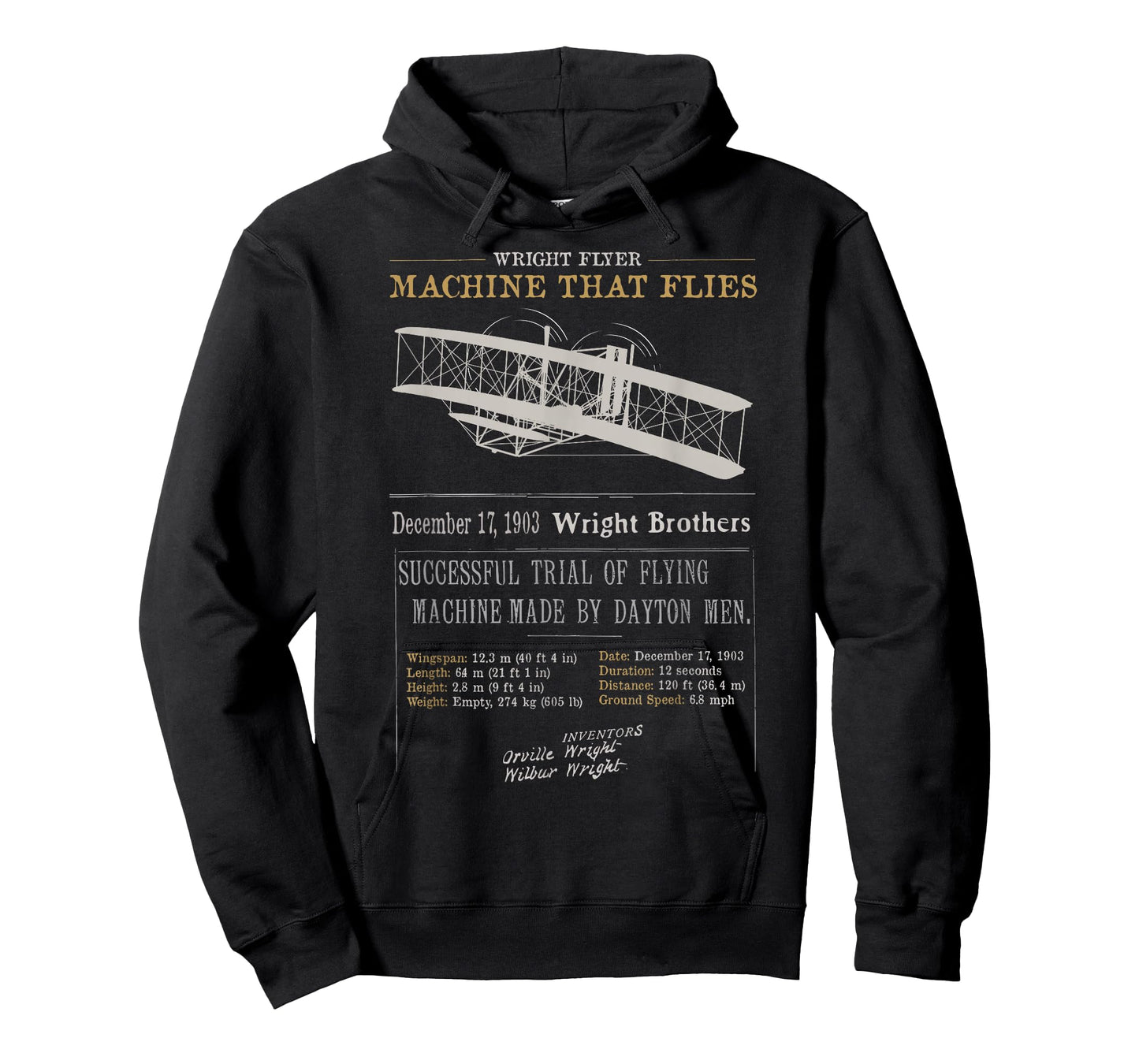 Wright Brothers Tribute 1903 Wright Flyer Flight First Plane T-Shirt
