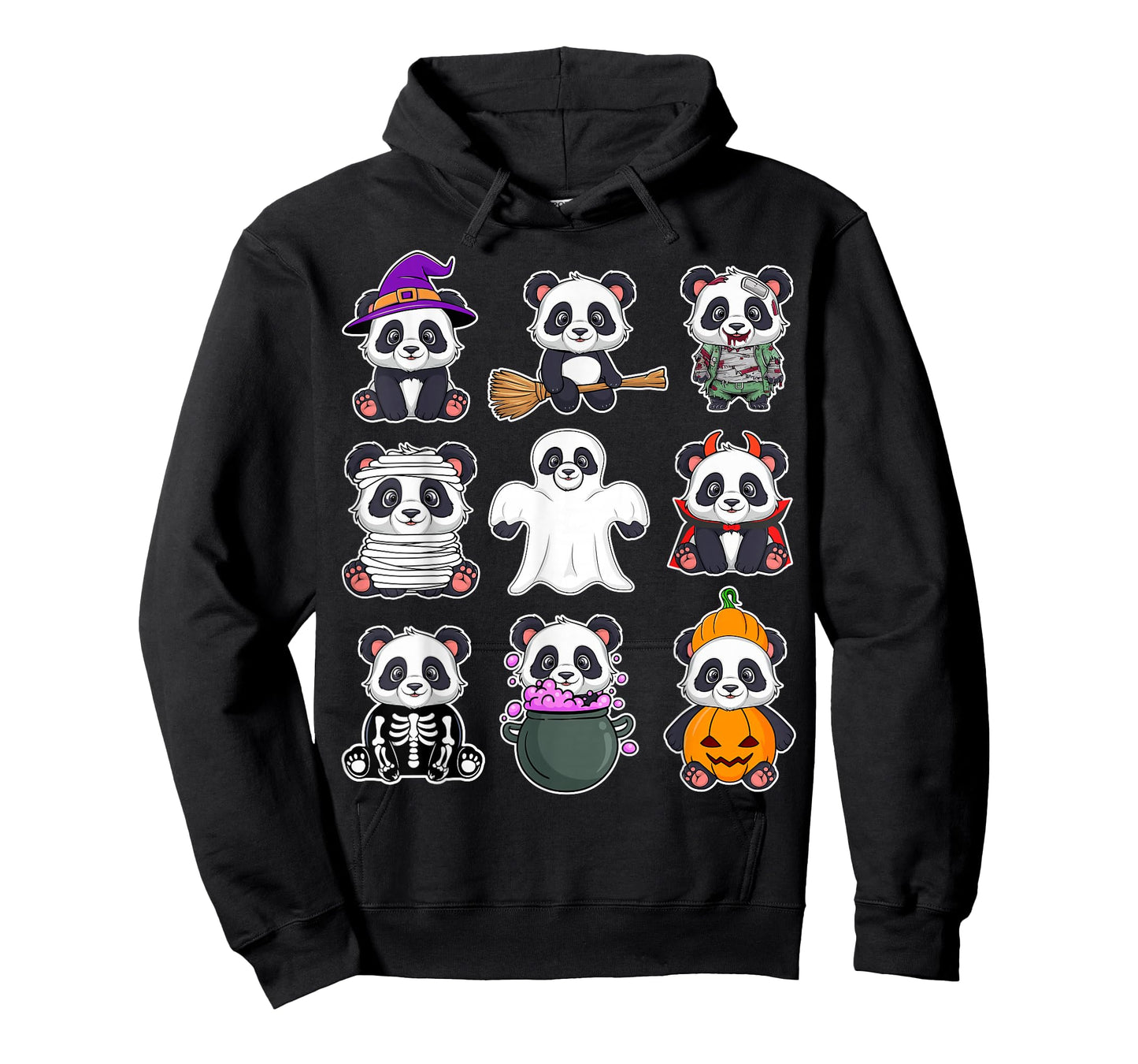 Panda Halloween Costume Spooky Ghost Horror Panda Halloween T-Shirt