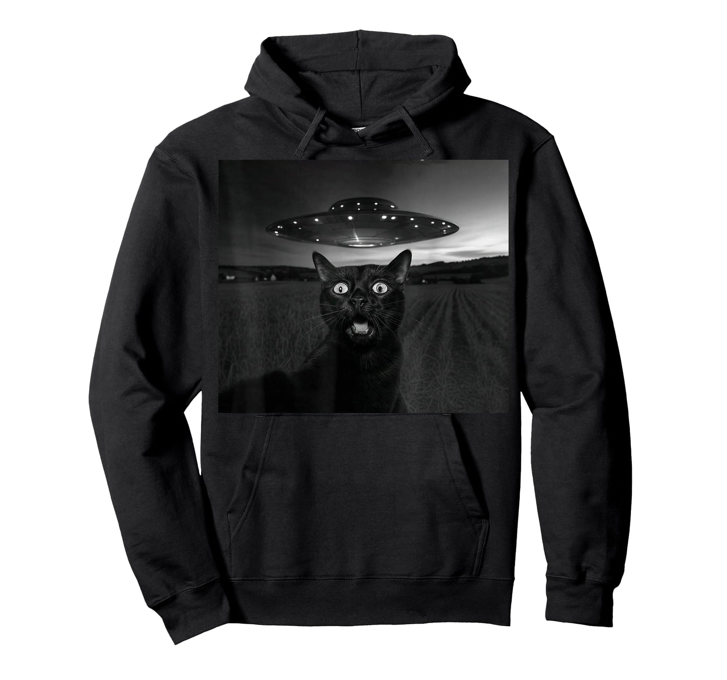 Cat Selfie With Alien UFO Funny Gifts For Men Women Boy Kid T-Shirt