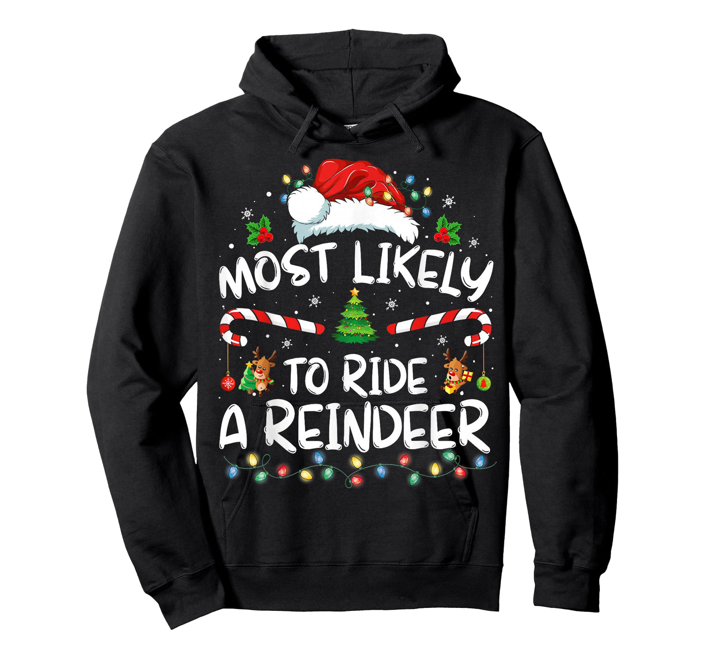 Most Likely To Ride A Reindeer Family Xmas Pajamas Christmas T-Shirt