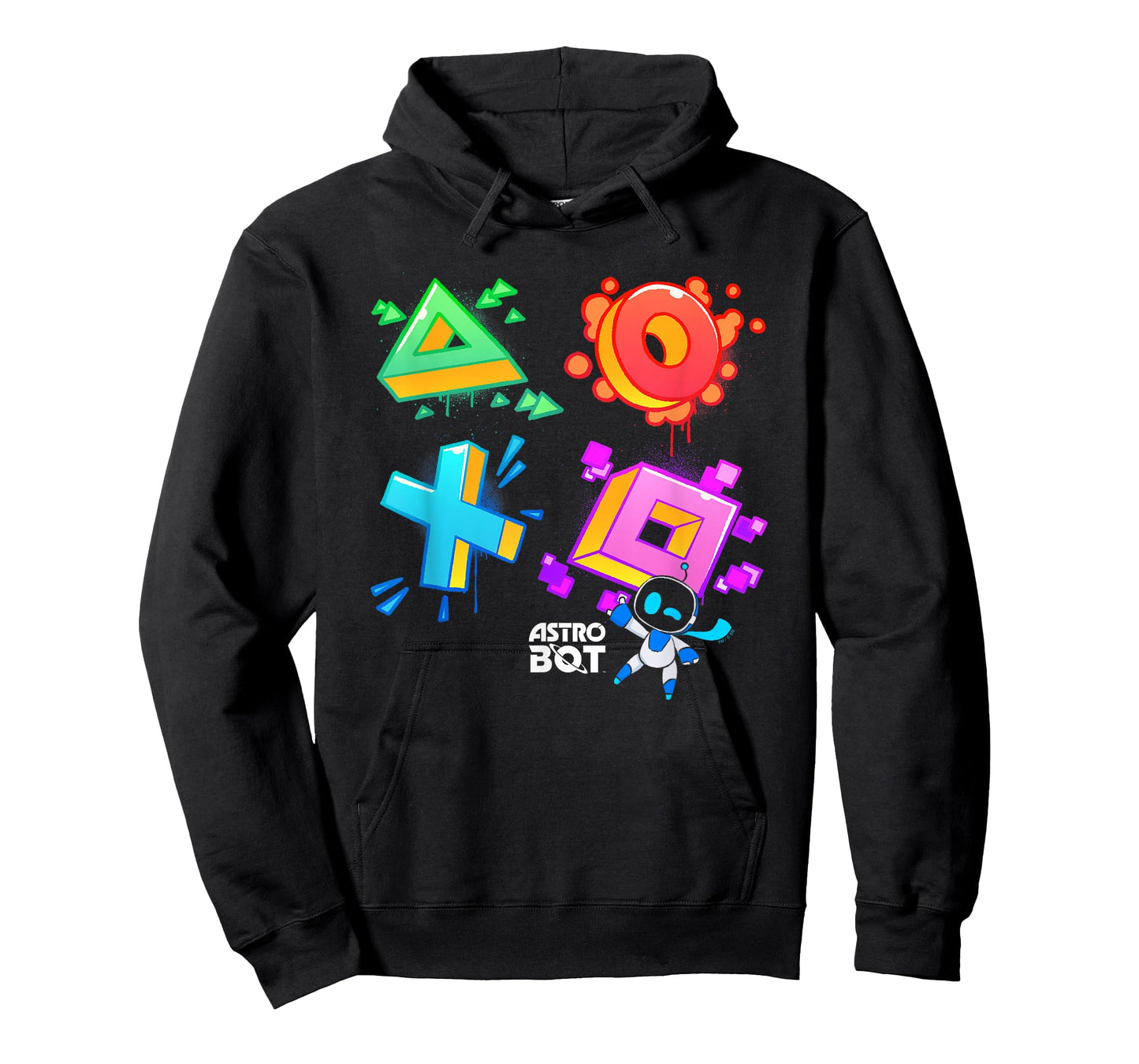 Astro Bot Rescue Mission Graffiti Style Buttons PlayStation T-Shirt