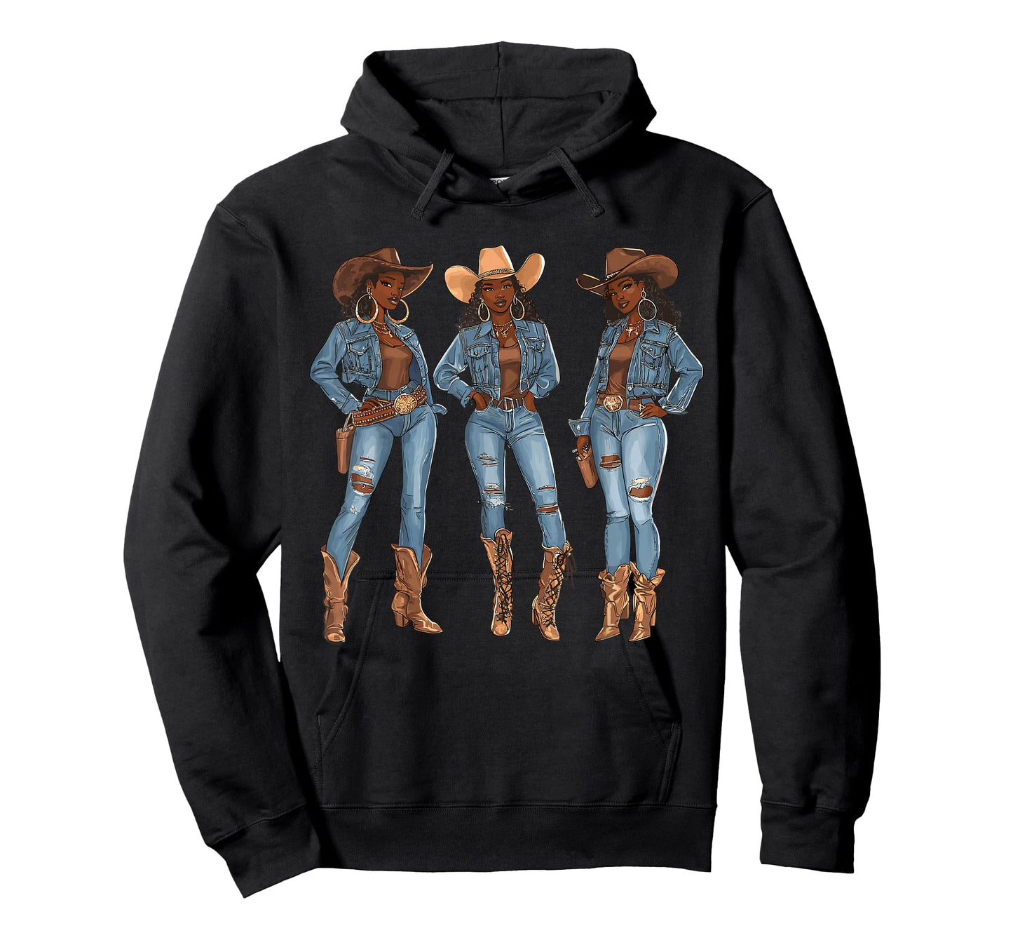 Black African American Cowgirl Western Country Texas Rodeo T-Shirt