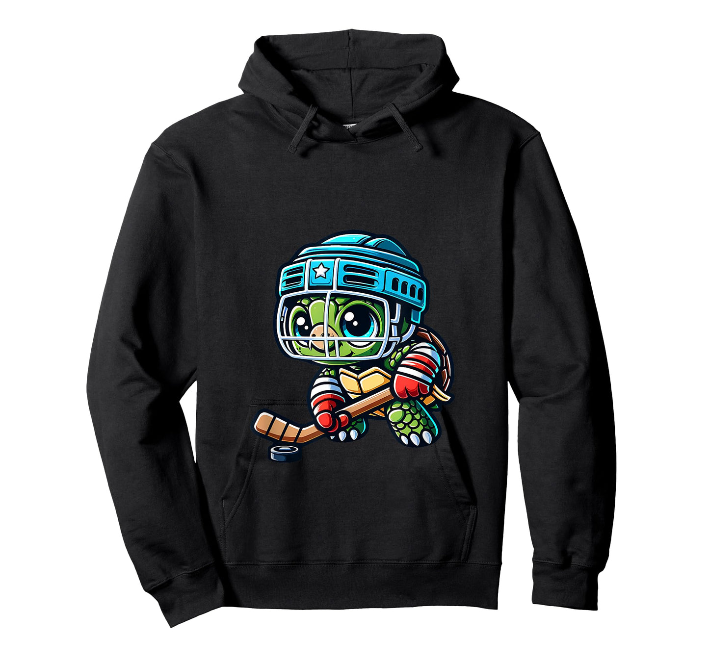 Ice Hockey Turtle Cute Player Graphic T-Shirt