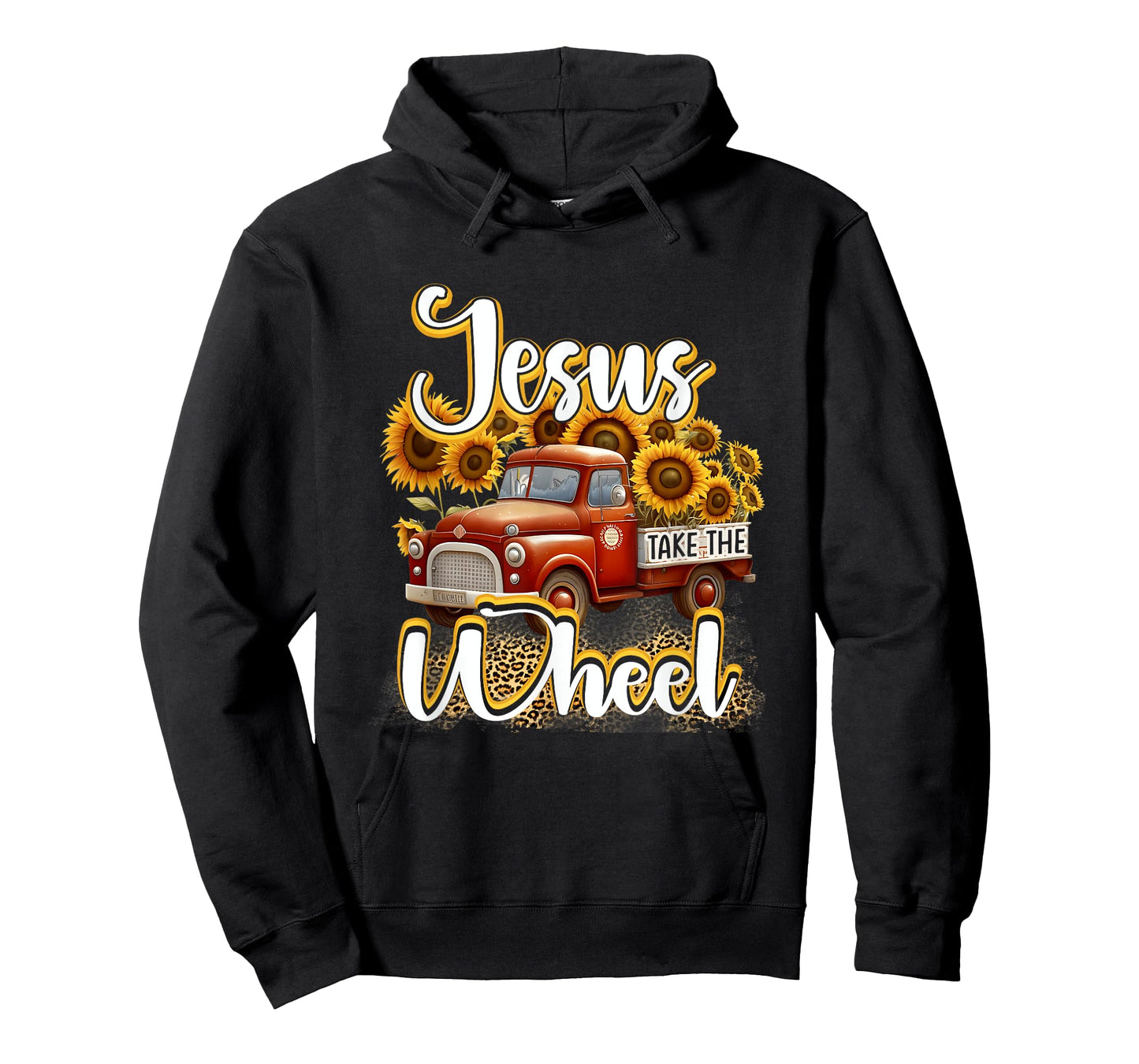 Sunflower Jesus Take The Wheel Christian Leopard Print T-Shirt