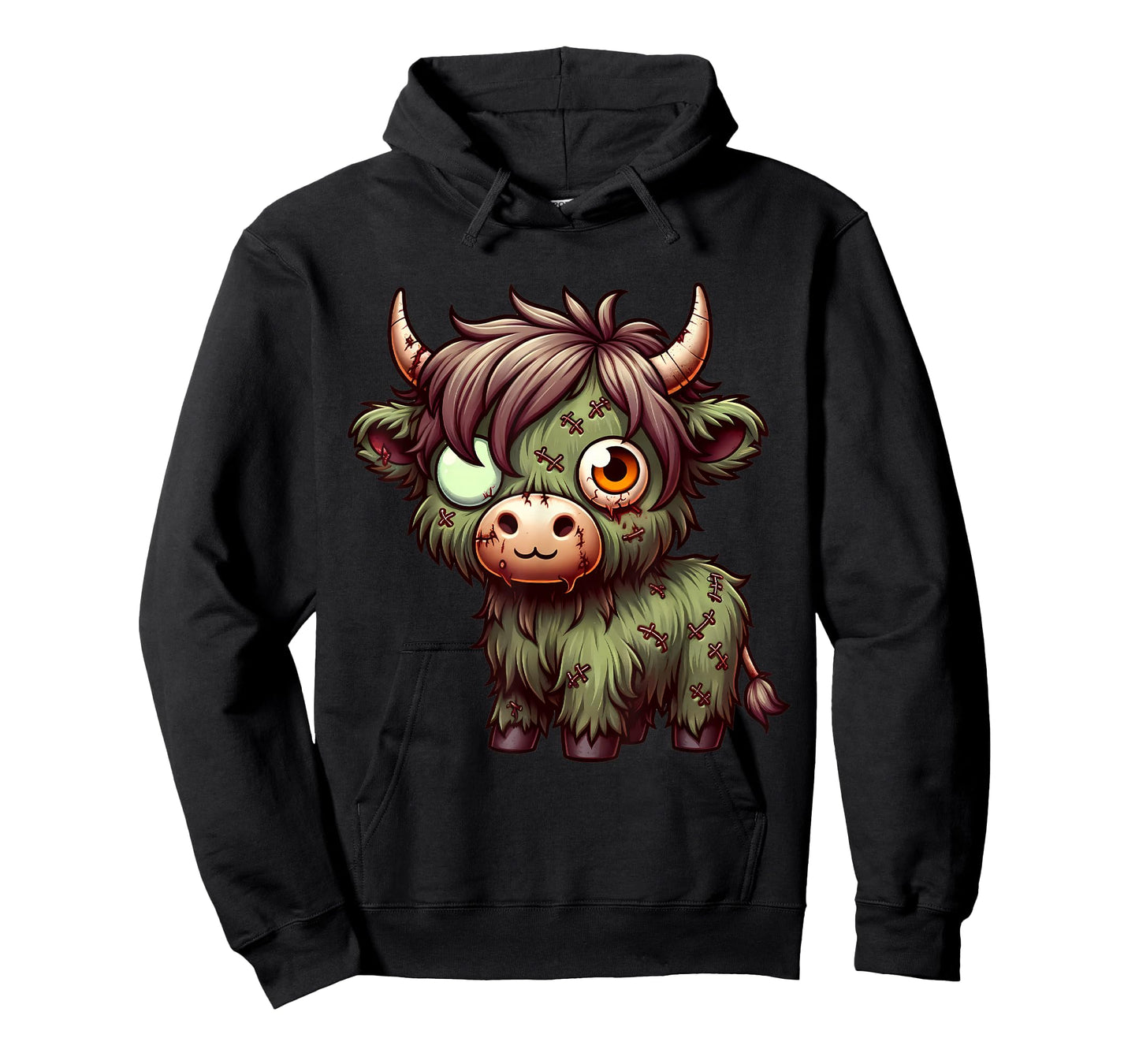 Highland Cow Zombie Halloween Farm Animal Women Girls T-Shirt