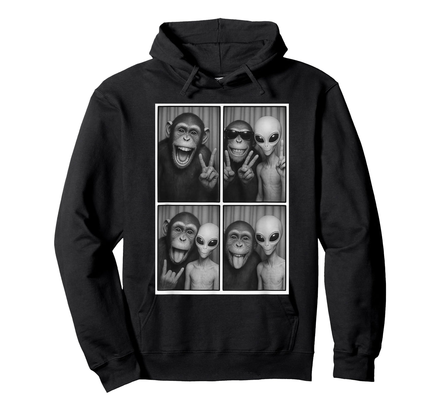 Funny Photobooth Monkey & Alien Selfie, Chimp Photo T-Shirt