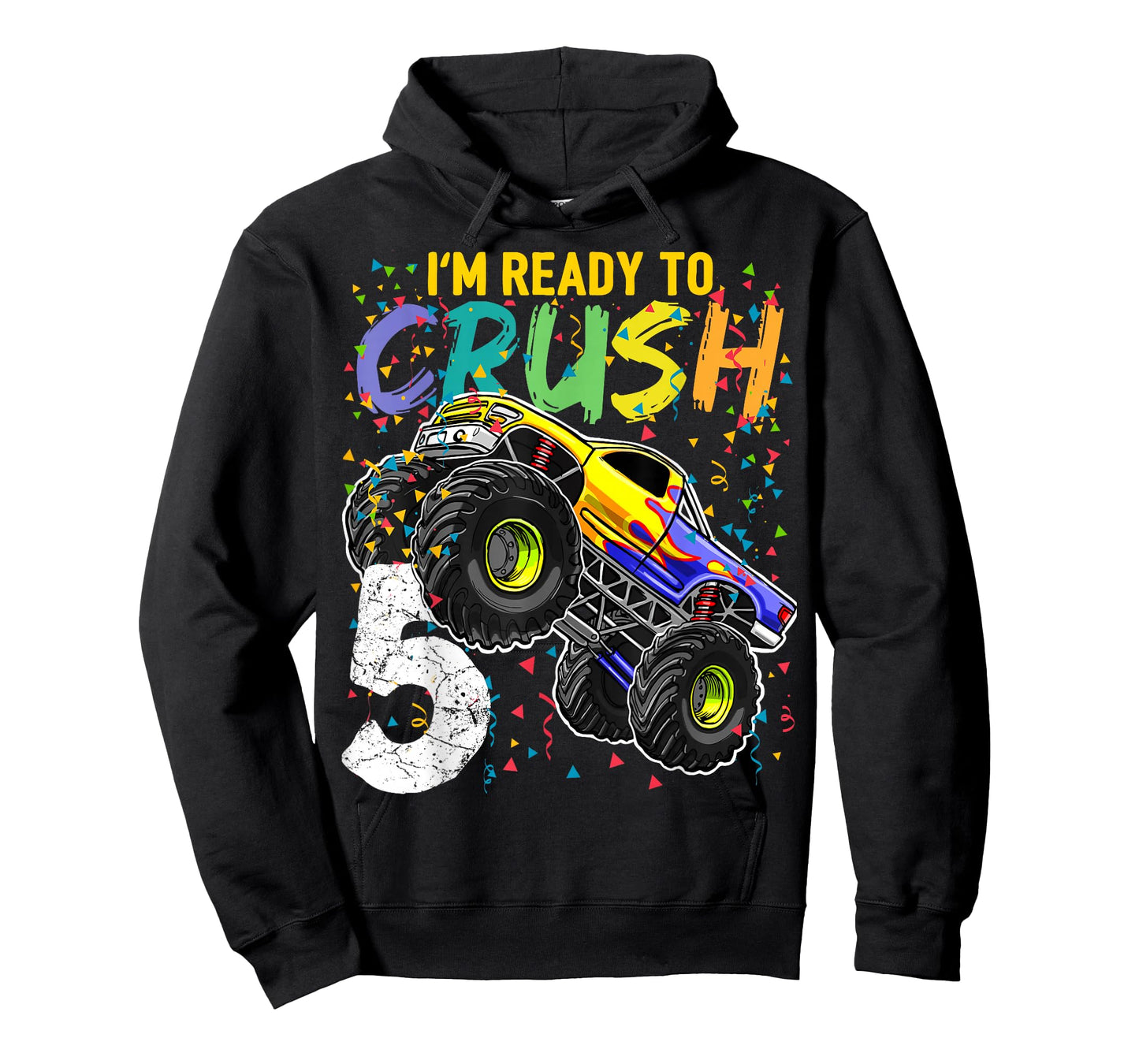 I'm Ready to Crush 5 Monster Truck 5th Birthday Boys T-Shirt