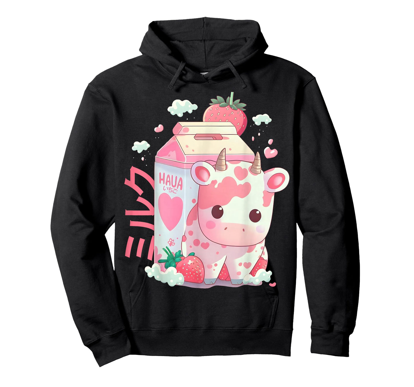 Strawberry Milk Milkshake Cow Carton Cute Kawaii Japanese T-Shirt
