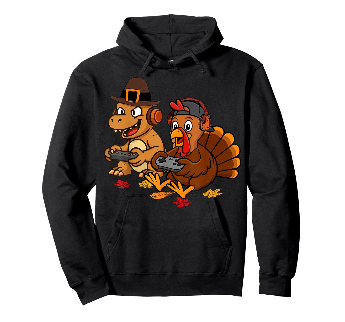Thanksgiving Gaming Fall Turkey Dinosaur Gamer Boys Men T-Shirt