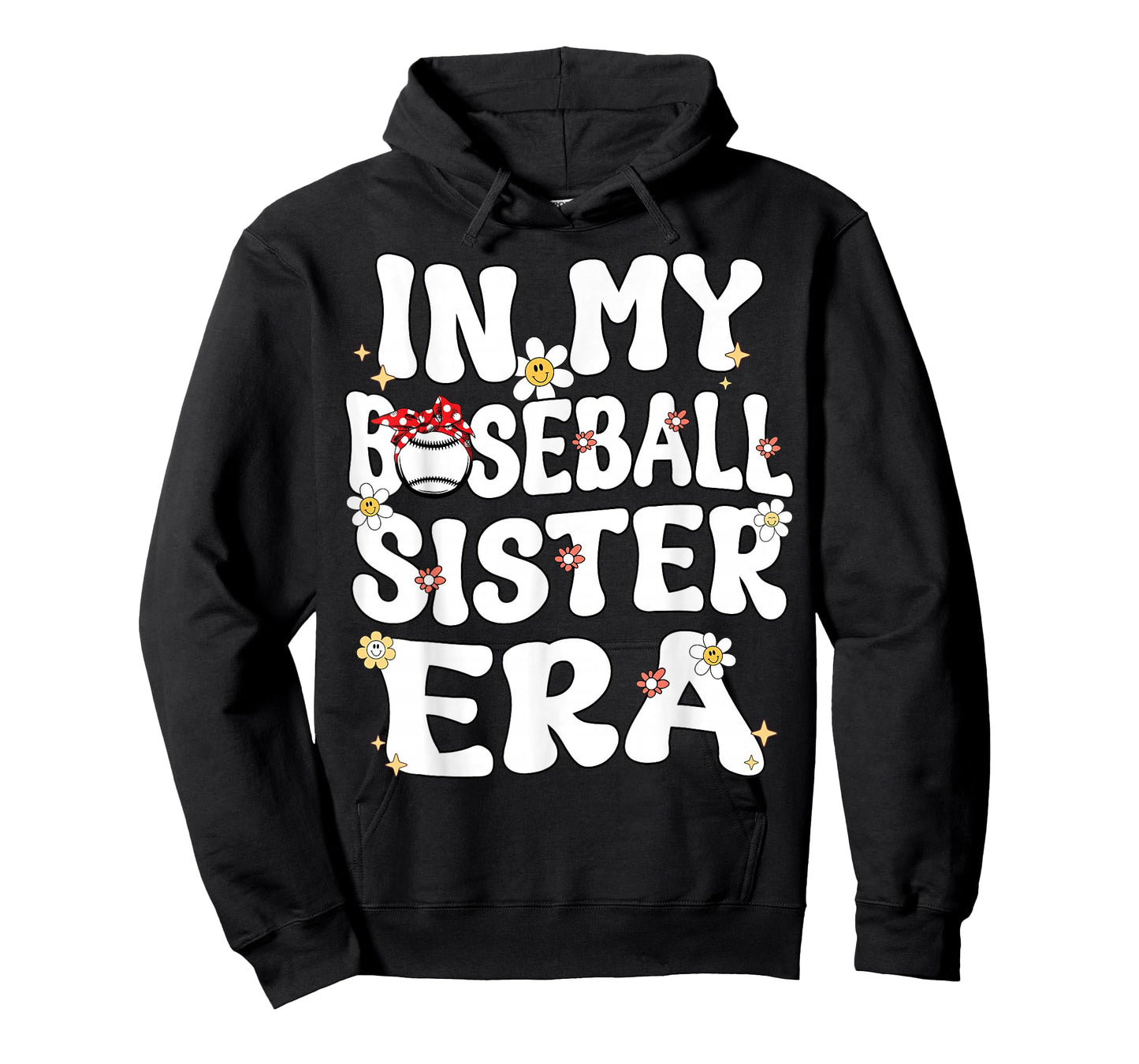In My Baseball Sister Era Groovy Retro Proud Baseball Sister T-Shirt
