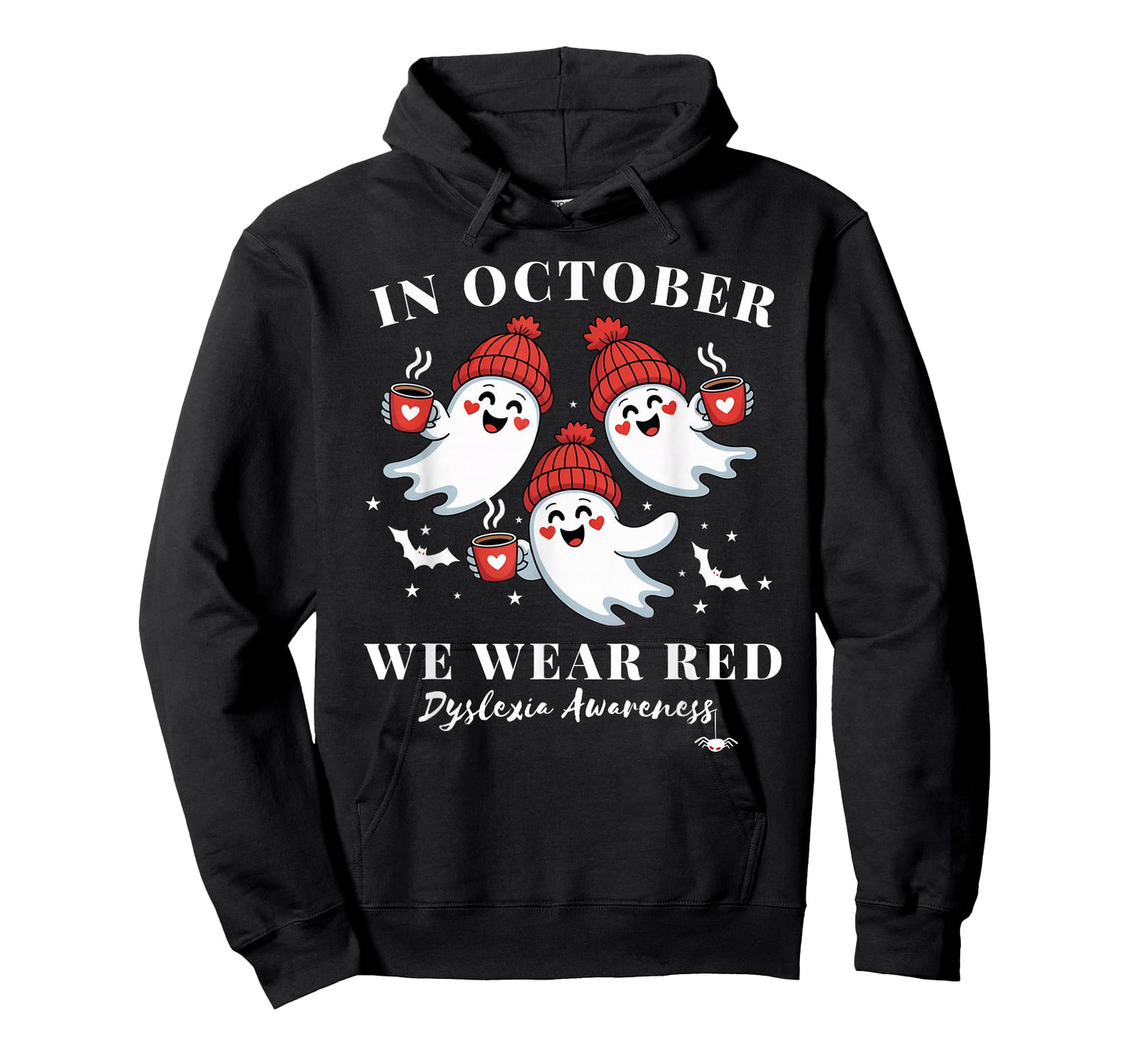 in October we wear red Dyslexia Awareness Halloween Ghost T-Shirt